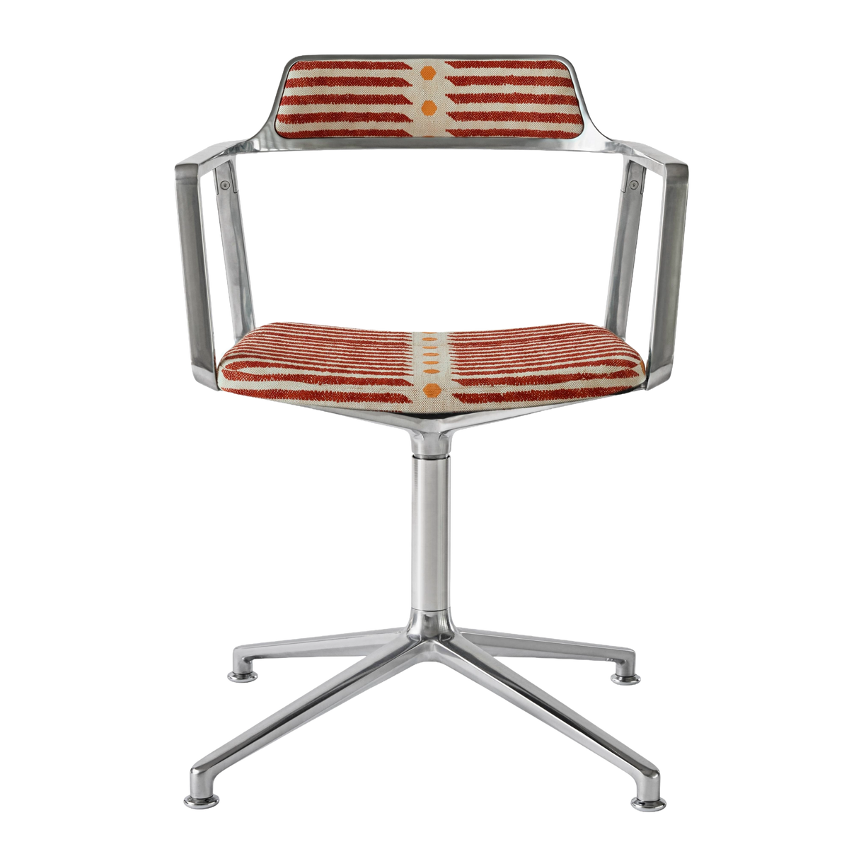 Office chair 452 – MALLORCA beige and red with a metal base