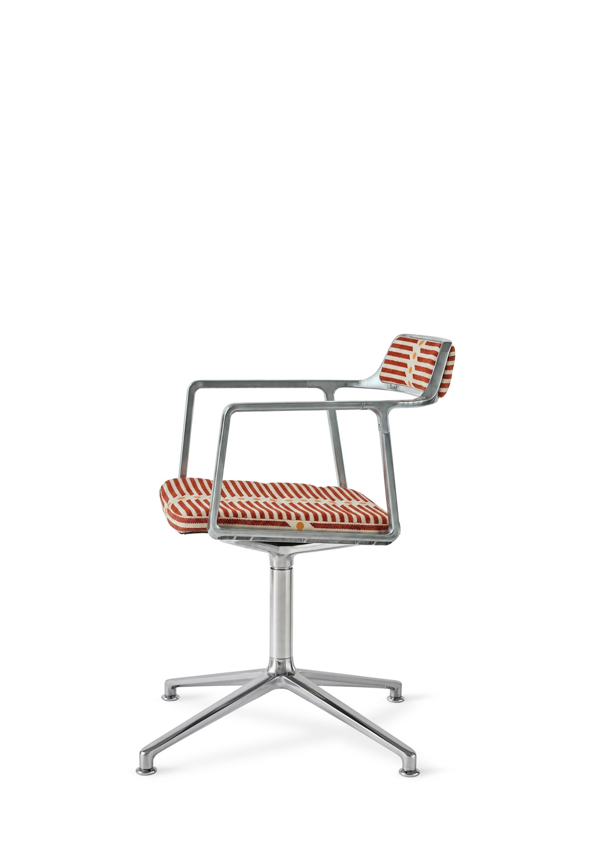 Office chair 452 – MALLORCA beige and red with a metal base
