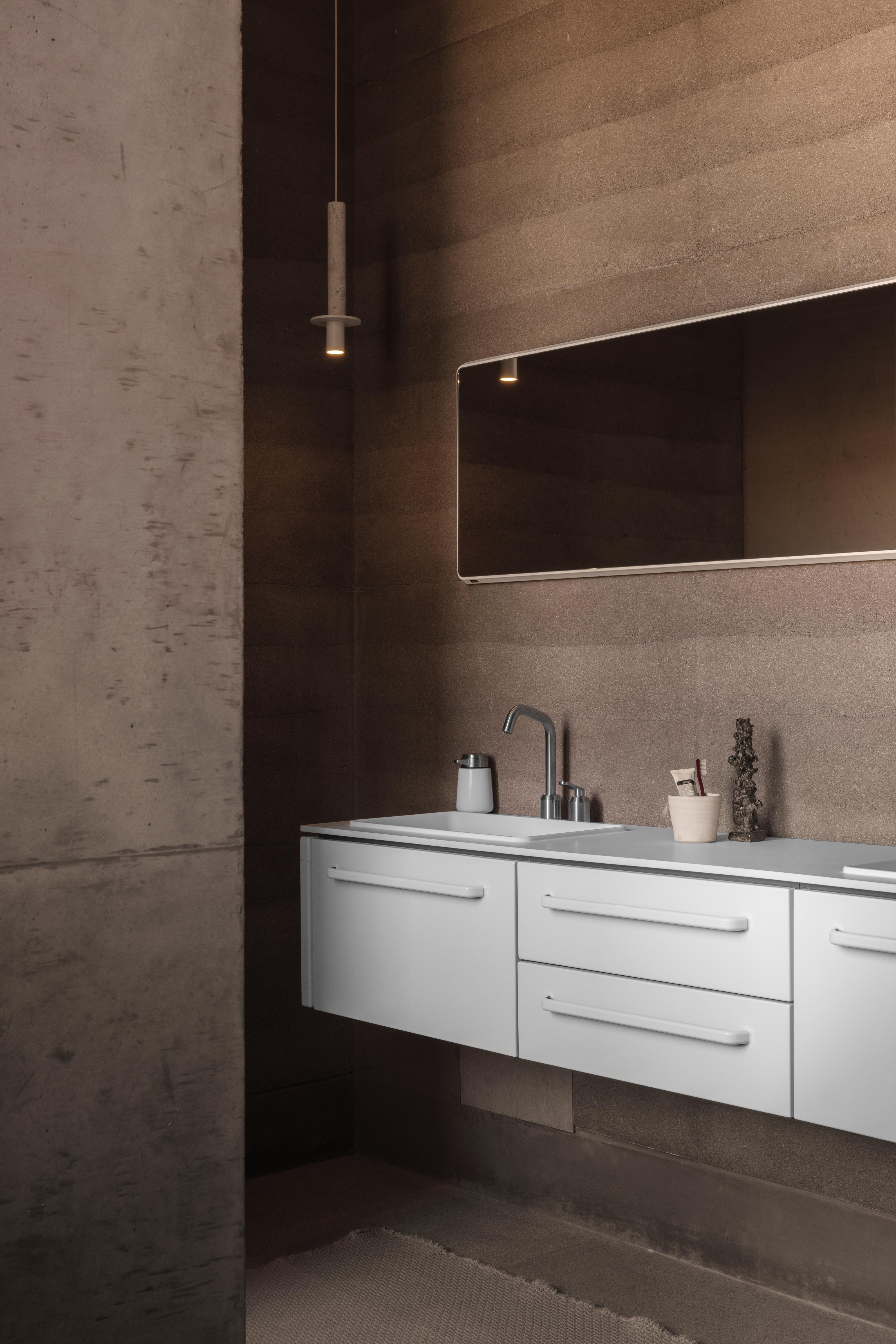 VIPP bathroom mirror with white aluminum frame