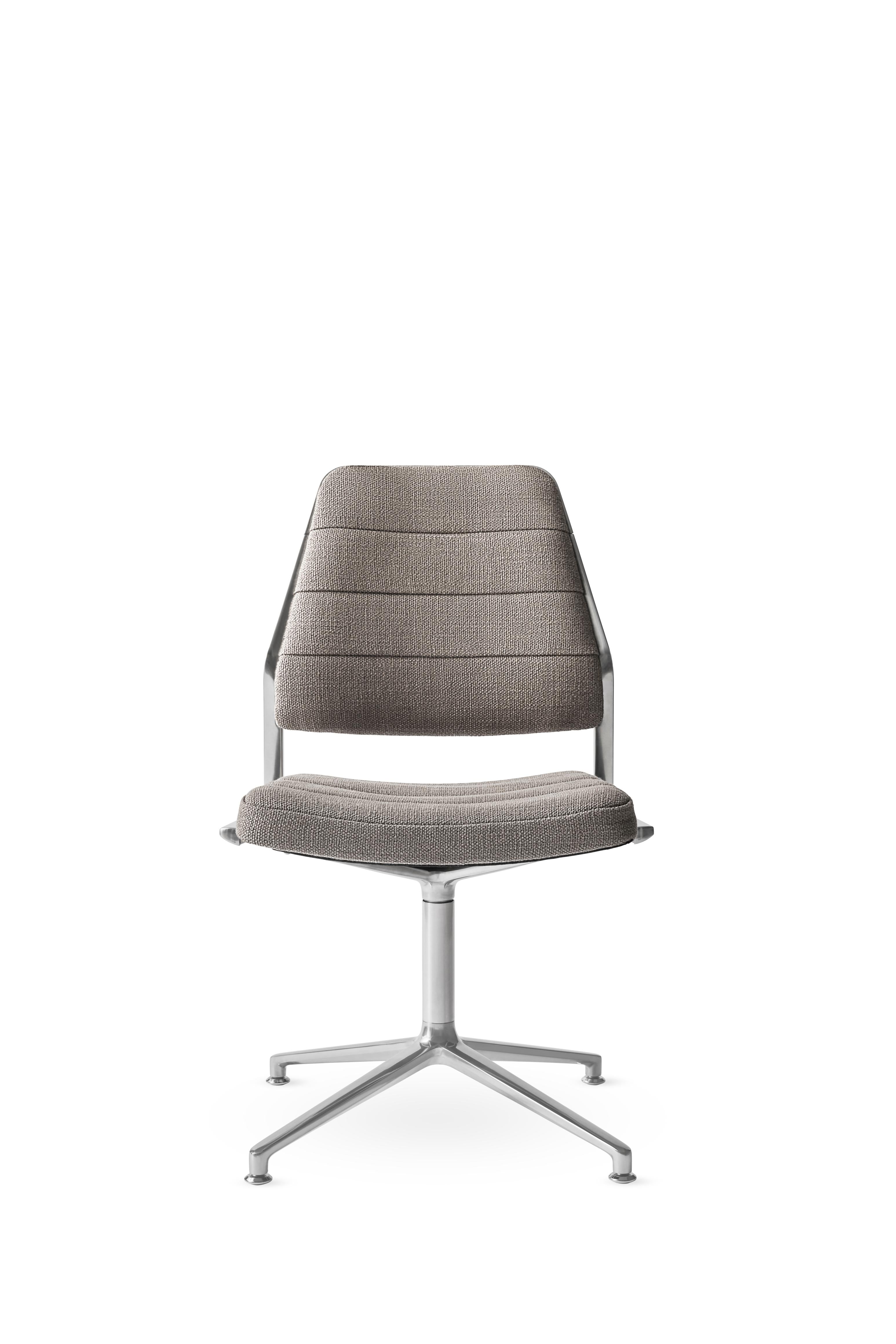 Office chair 454 gray fabric with a metal base