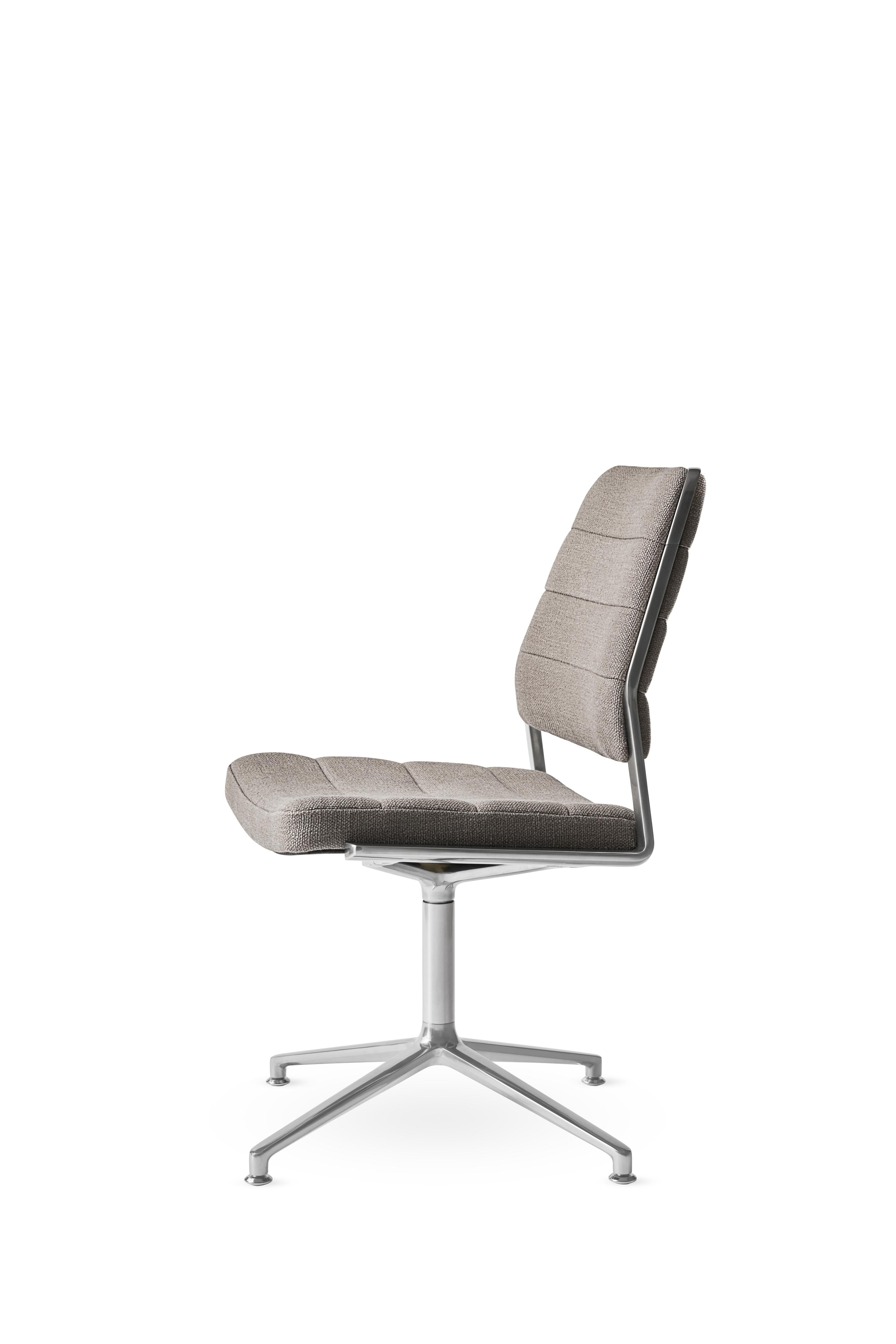 Office chair 454 gray fabric with a metal base