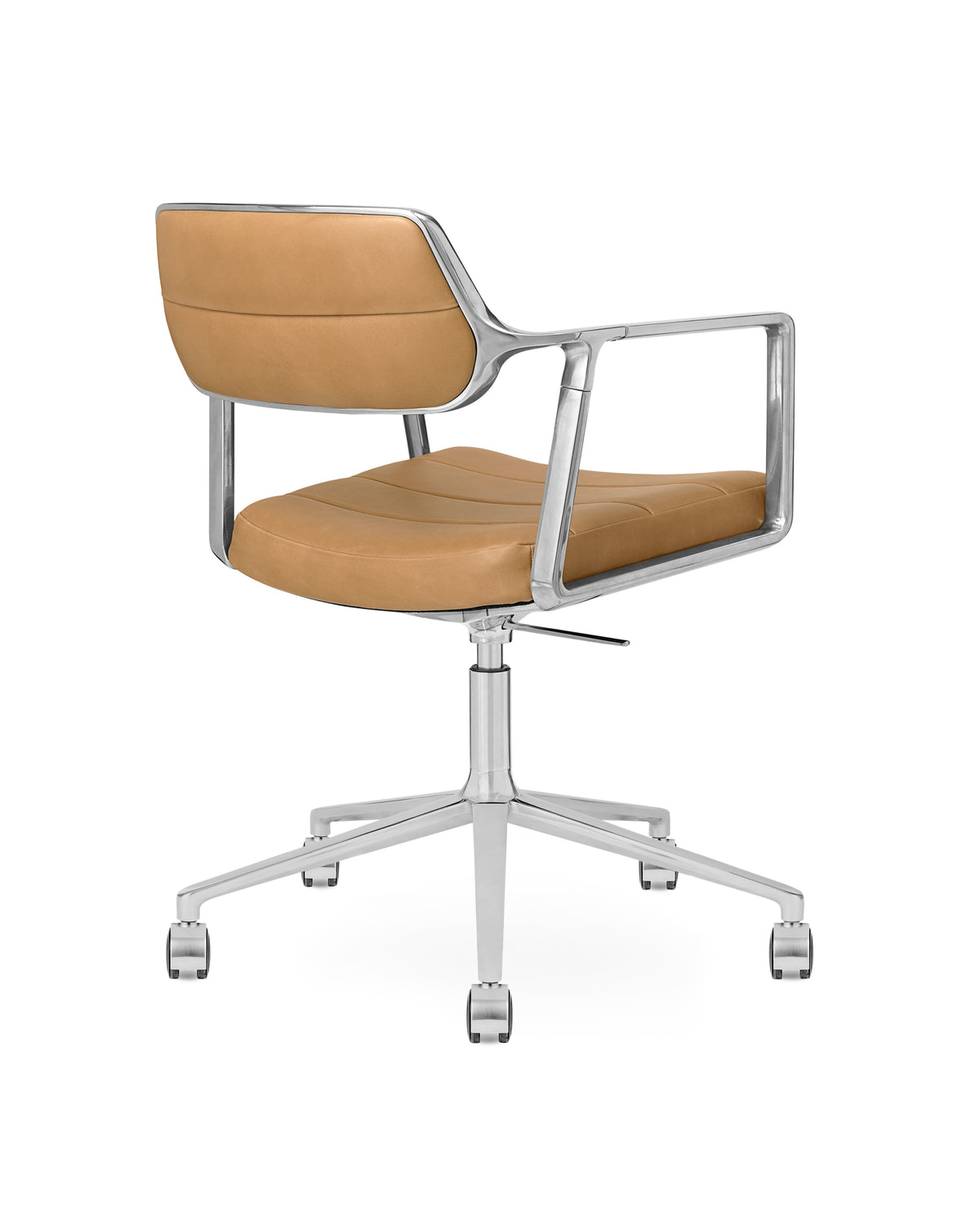 Office chair 453+ caramel leather with metal base