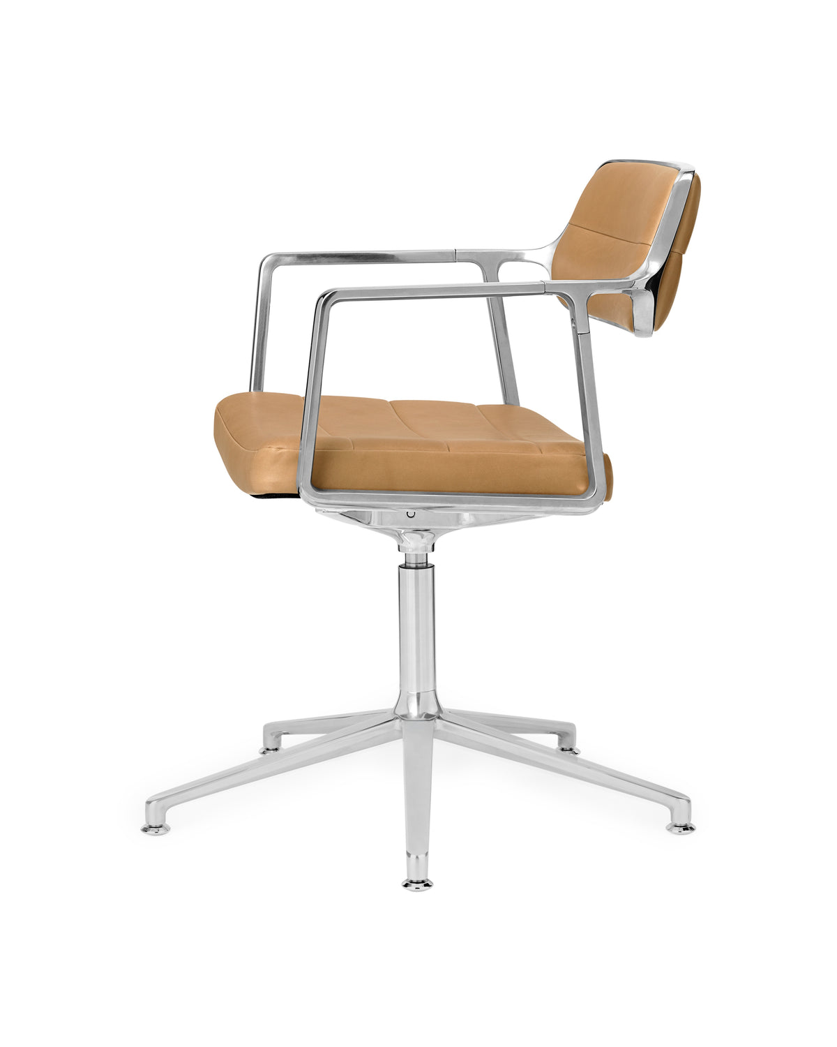 Office chair 453+ caramel leather with metal base