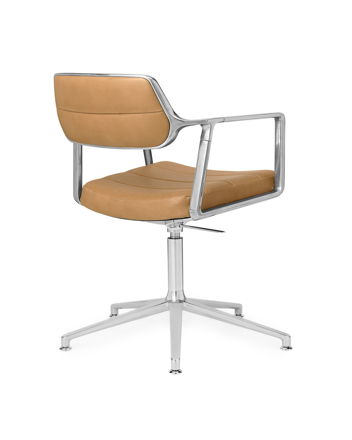 Office chair 453+ caramel leather with metal base