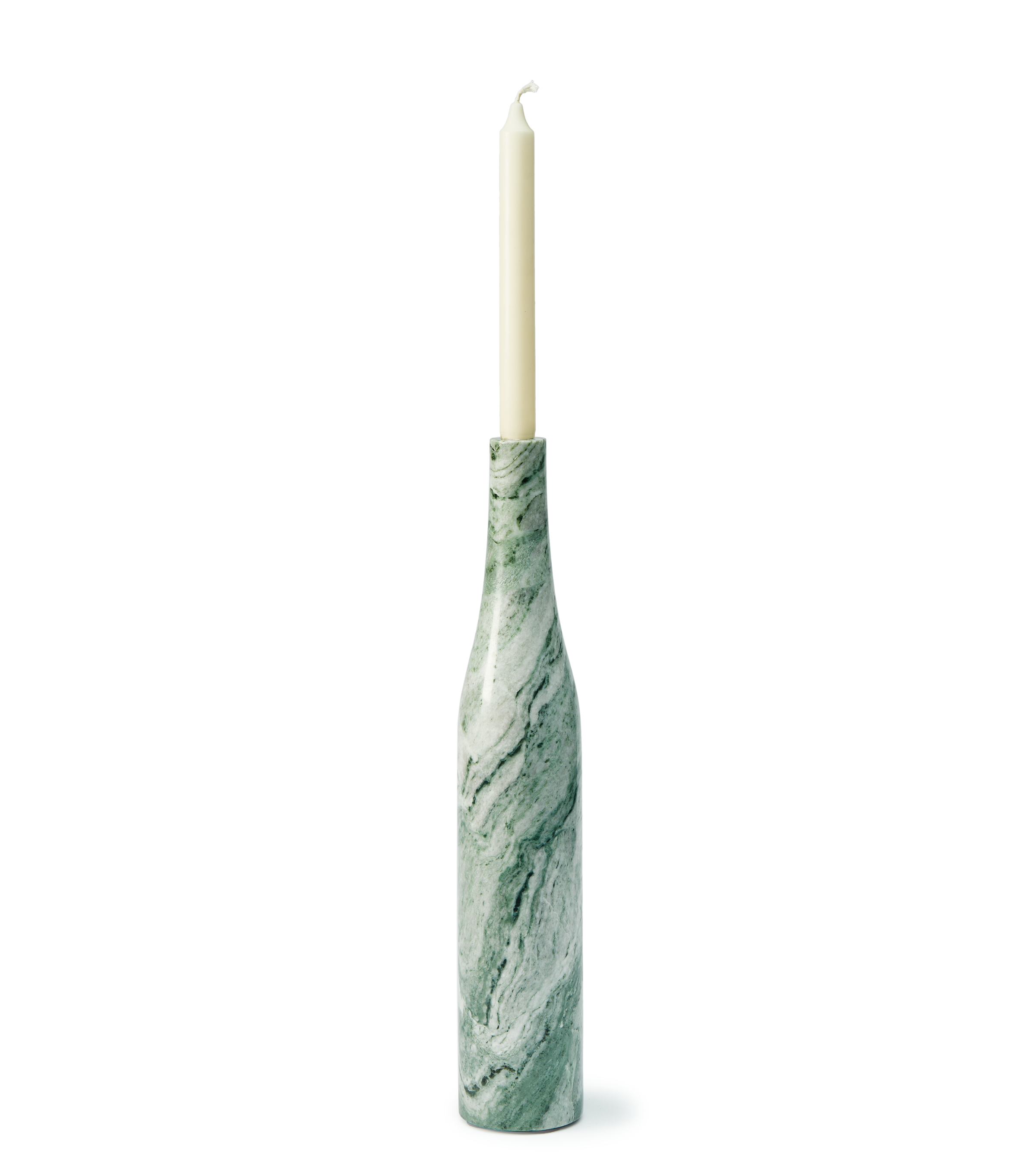 HERITAGE BOTTLE candlestick dark green marble