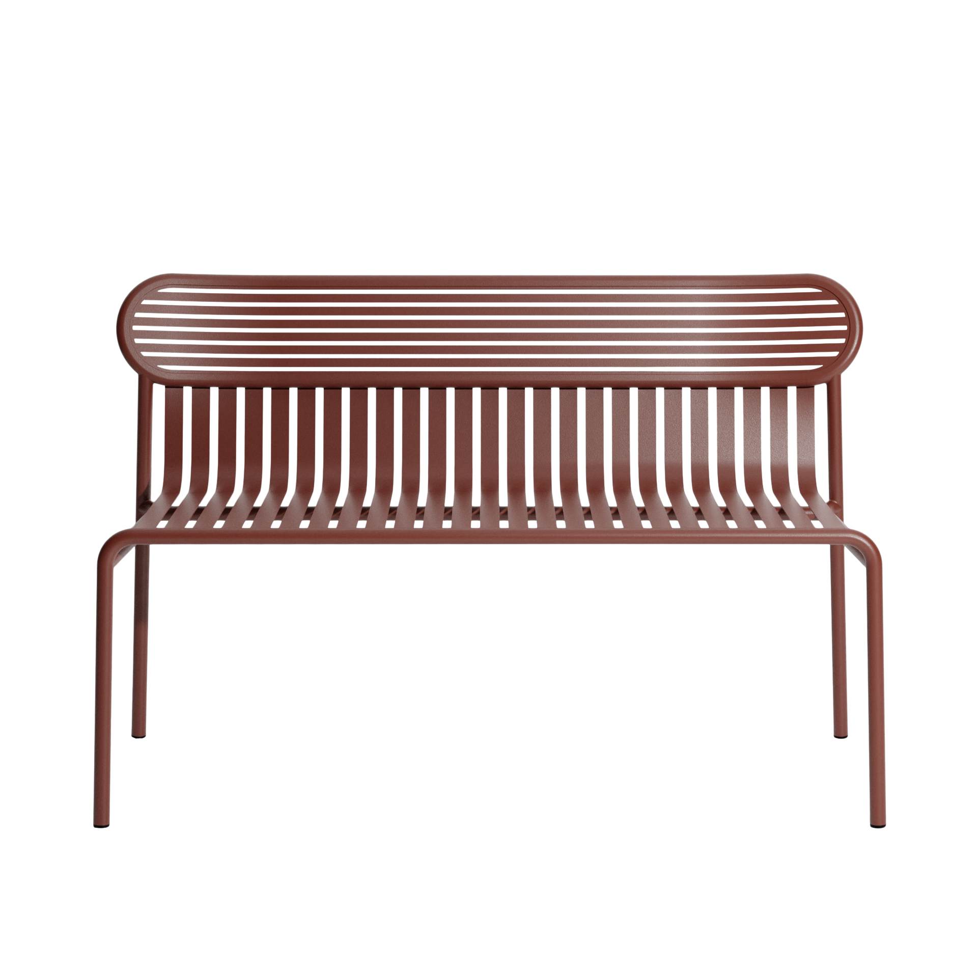 WEEK-END garden bench with backrest in red-brown.