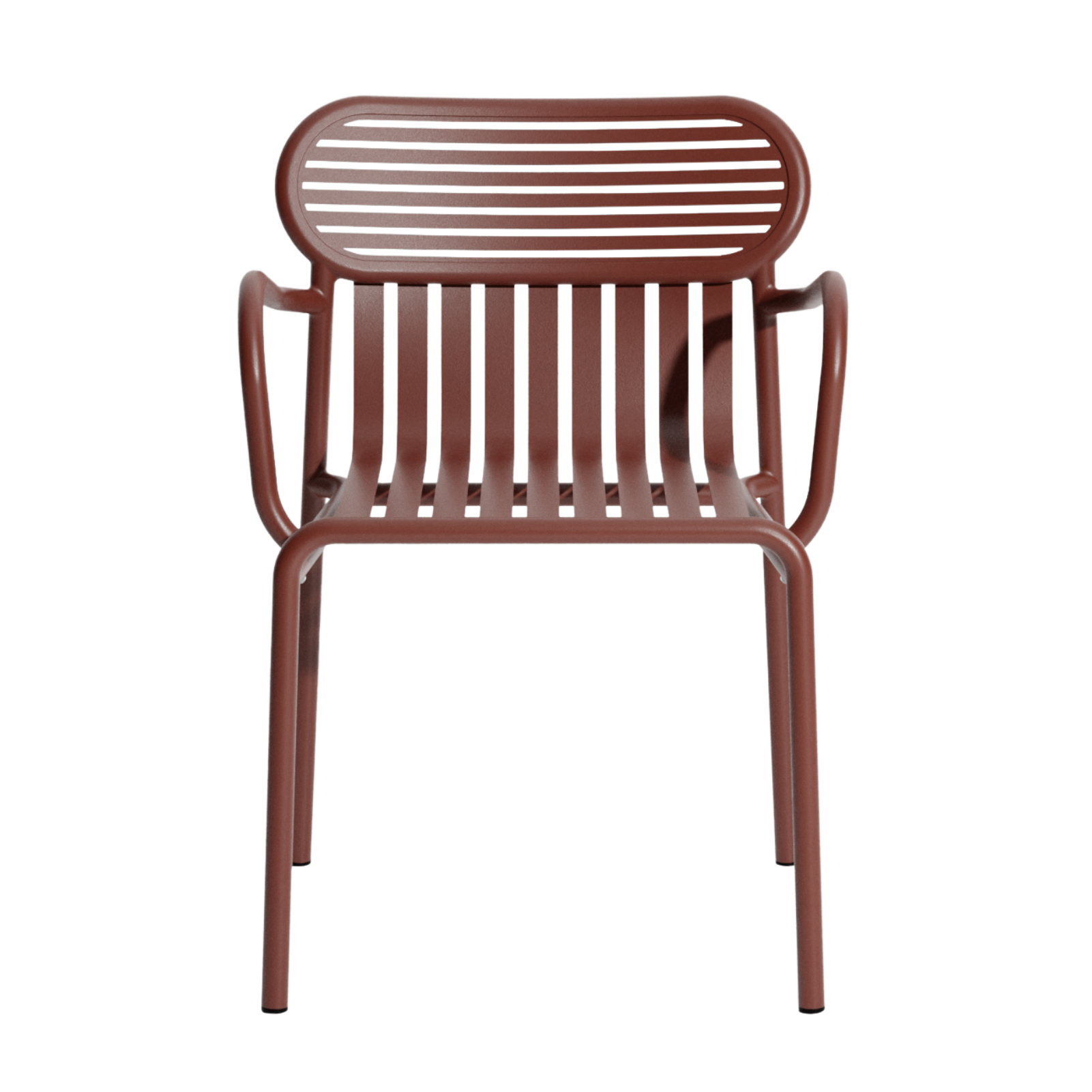 WEEK-END Armchair with Armrests in Red-Brown