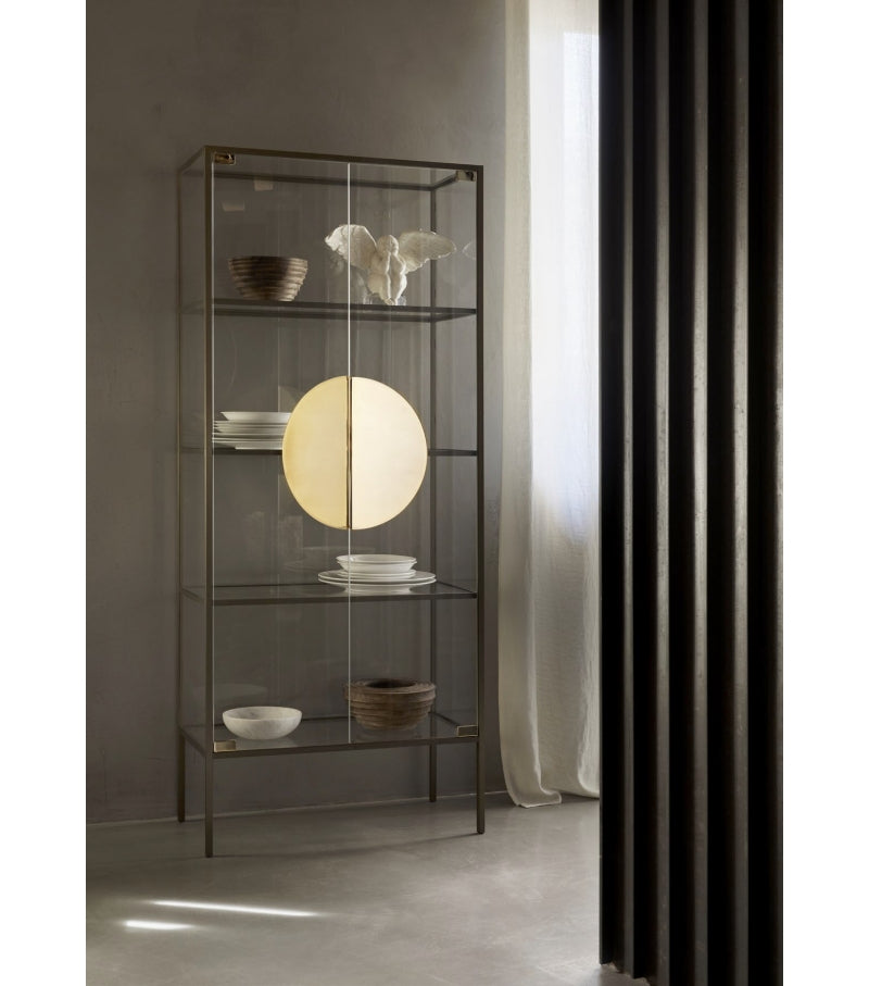 YANG glass display cabinet gold