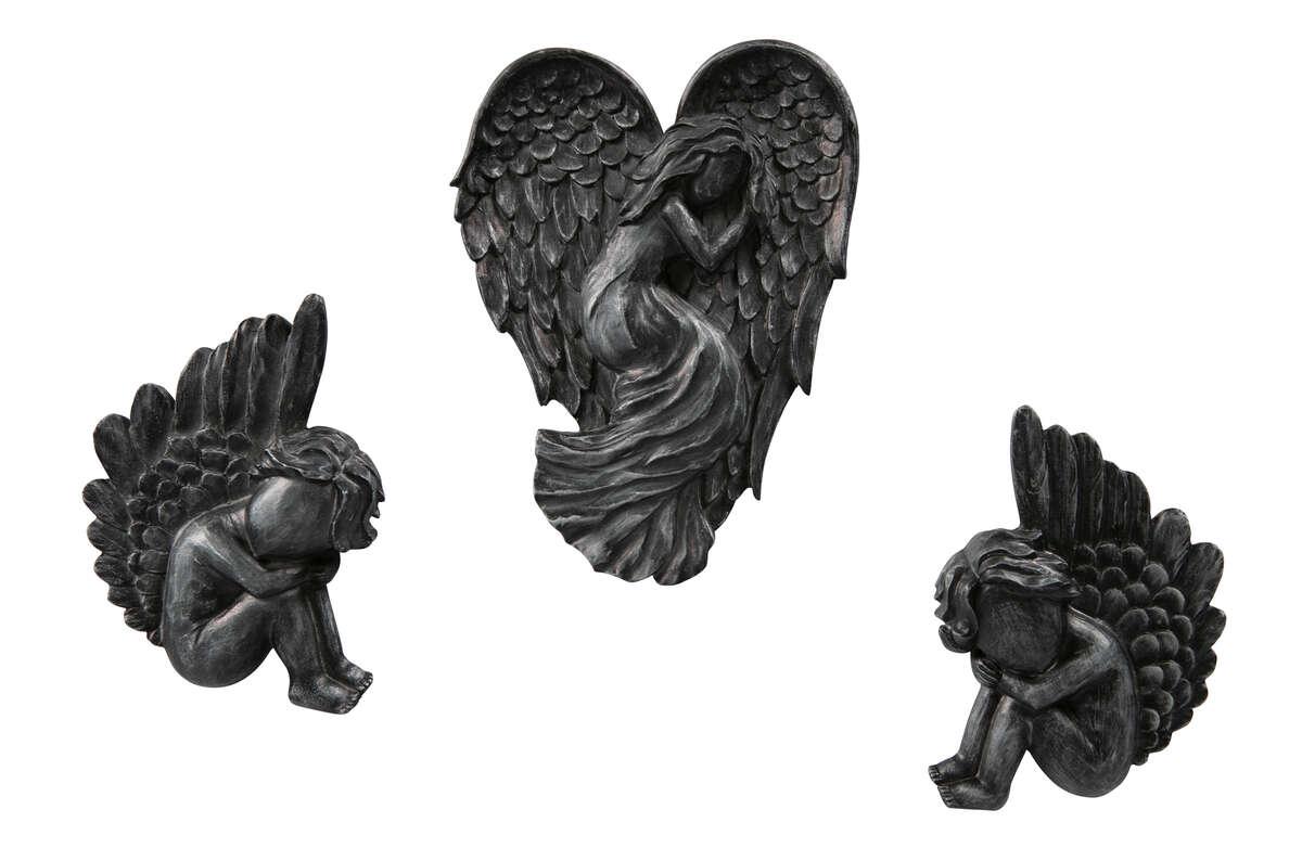 Zestaw 3 dekoracji na ścianę ANGELS czarny Be Pure Eye on Design