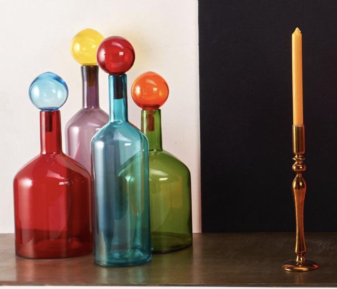 Zestaw butelek BUBBLES AND BOTTLES kolorowe szkło Pols Potten Eye on Design