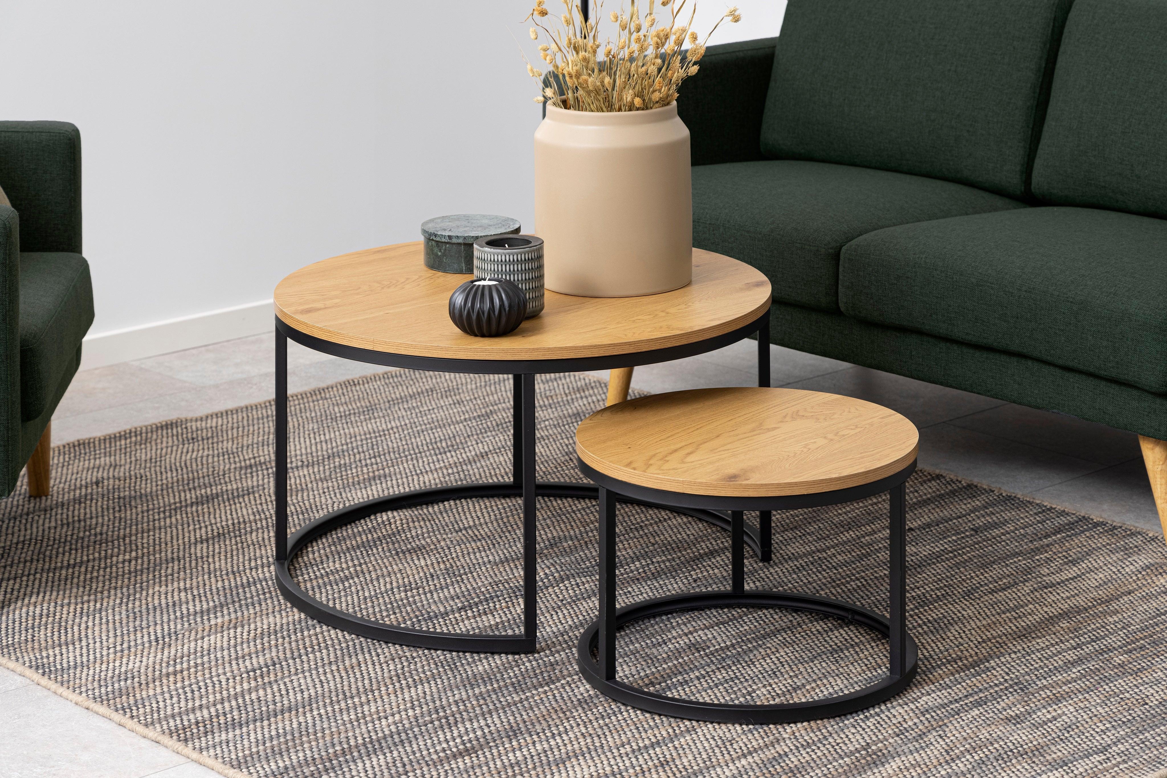 Zestaw dużych stolików kawowych SPIRO drewniany Home Essentials Eye on Design