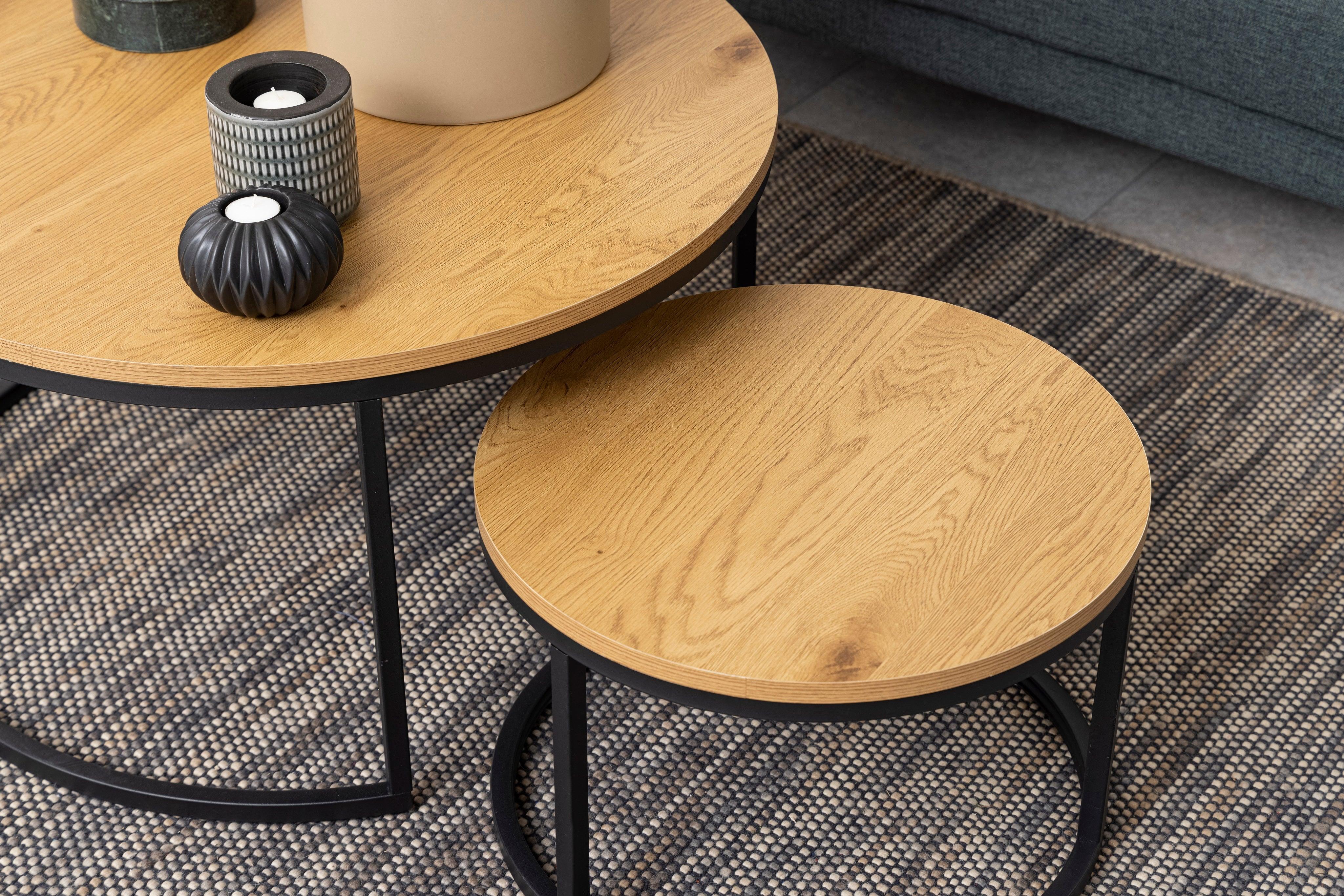 Zestaw dużych stolików kawowych SPIRO drewniany Home Essentials Eye on Design