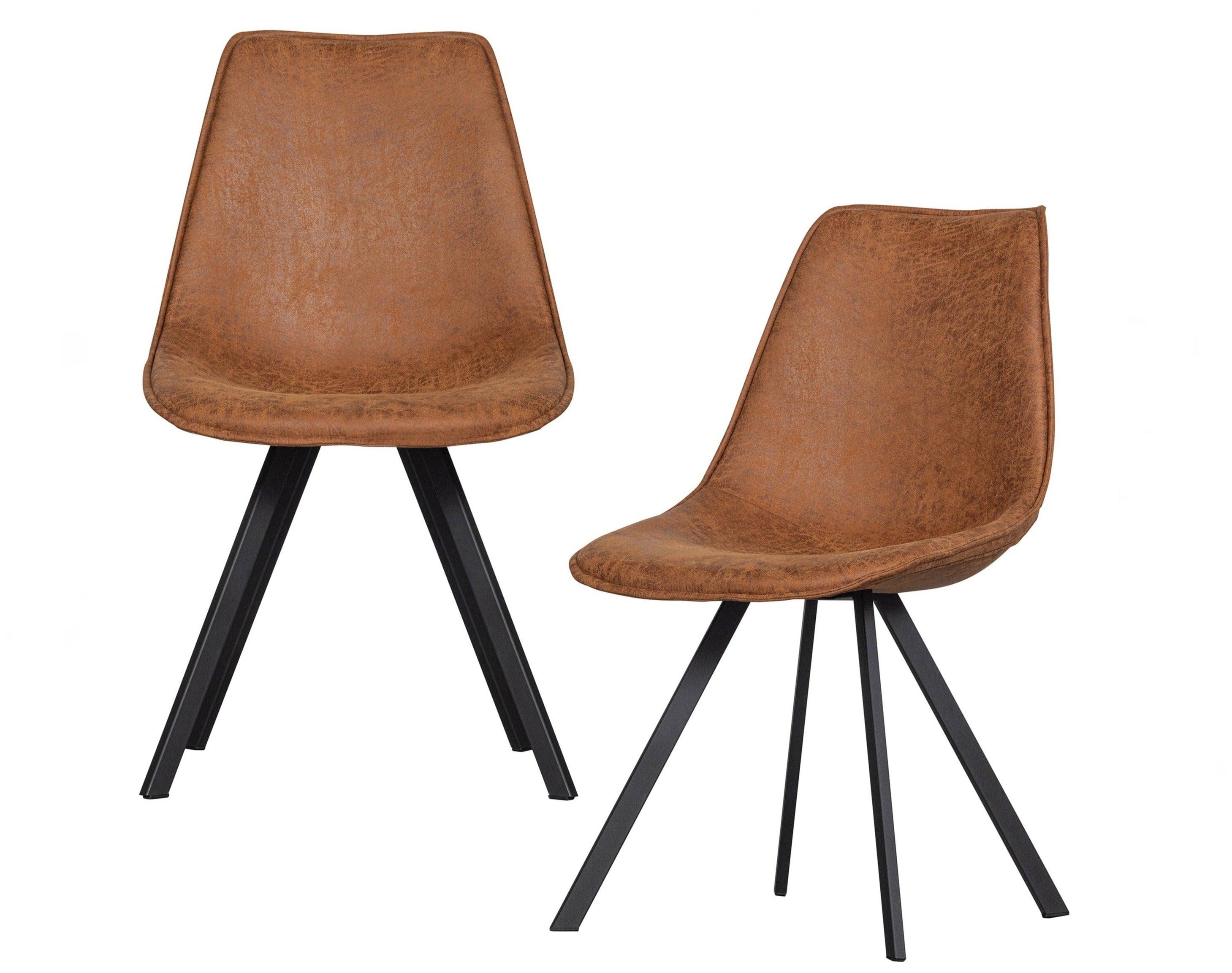 Zestaw krzeseł do jadalni koniakowy Woood Eye on Design