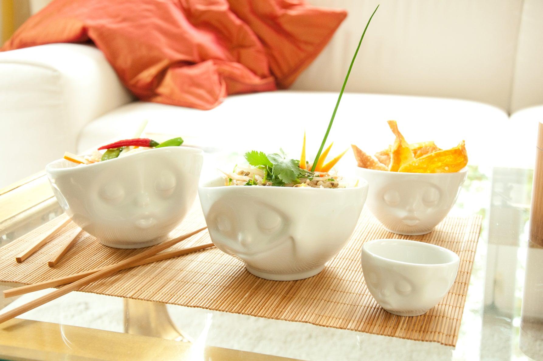 Zestaw miseczek GRINNING & KISSING biały 58products Eye on Design