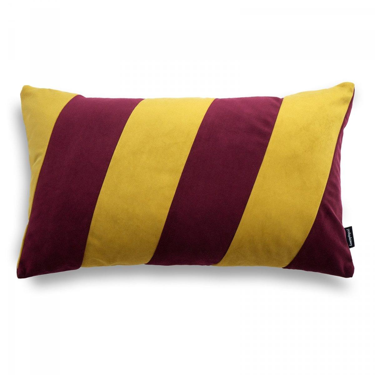 Zestaw poduszek dekoracyjncyh STRIPES + GOLD złoto-bordowy Poduszkowcy Eye on Design