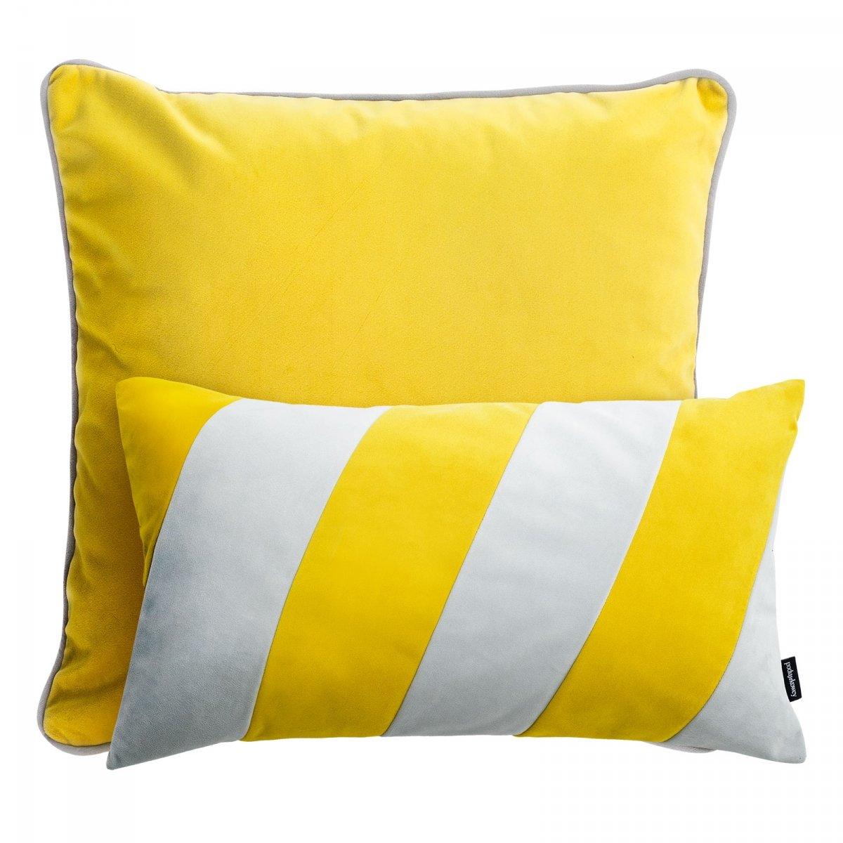 Zestaw poduszek dekoracyjnych DUO+STRIPES żółty Poduszkowcy Eye on Design