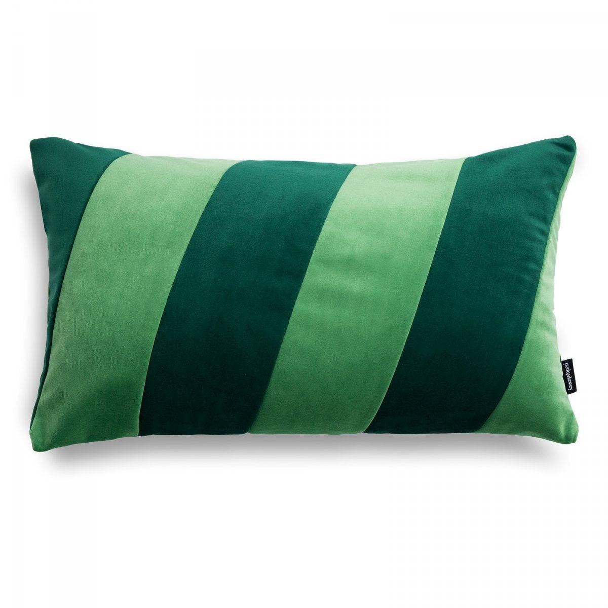 Zestaw poduszek dekoracyjnych VELVET + STRIPES zielony Poduszkowcy Eye on Design