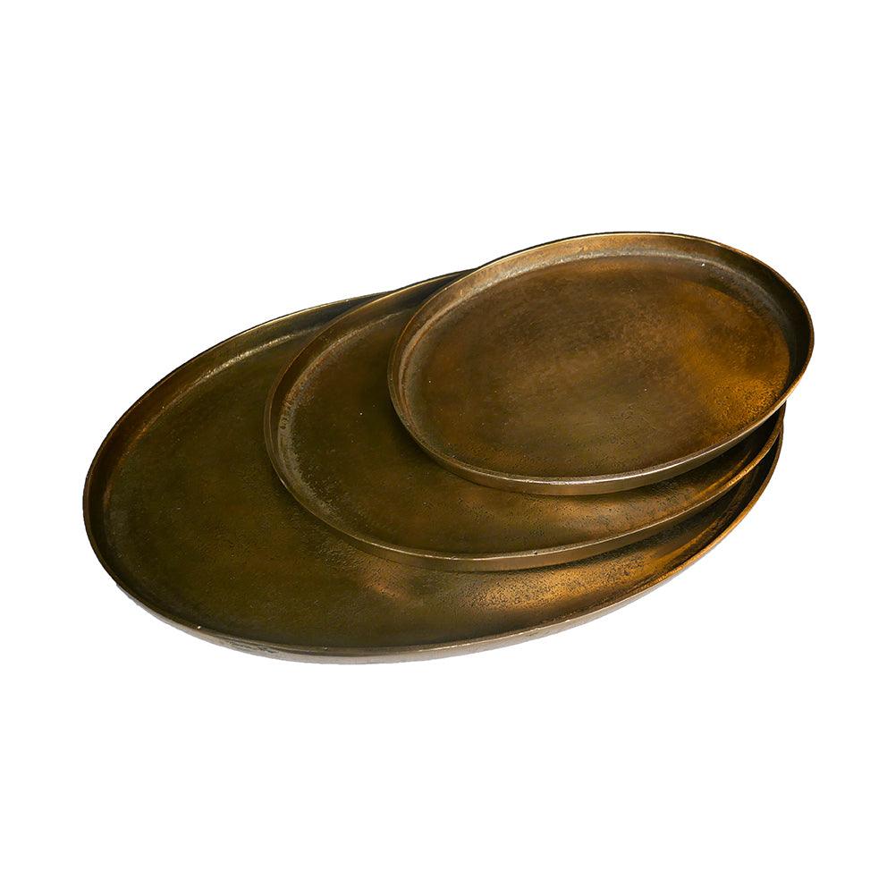 Zestaw półmisków ANTIQUE OVAL mosiężny Pols Potten Eye on Design