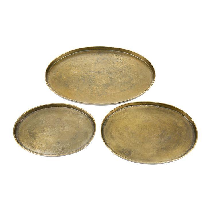 Zestaw półmisków ANTIQUE OVAL mosiężny Pols Potten Eye on Design