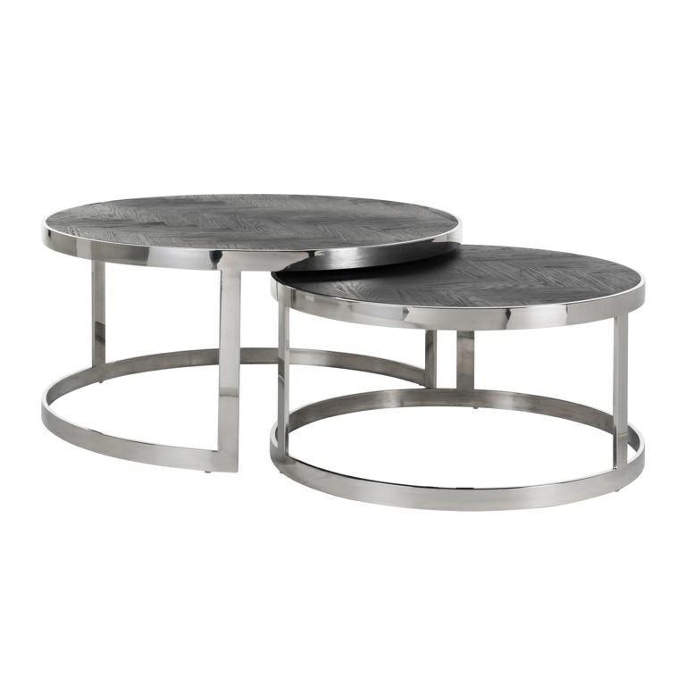 Zestaw stolików kawowych BLACKBONE srebrny Richmond Interiors Eye on Design