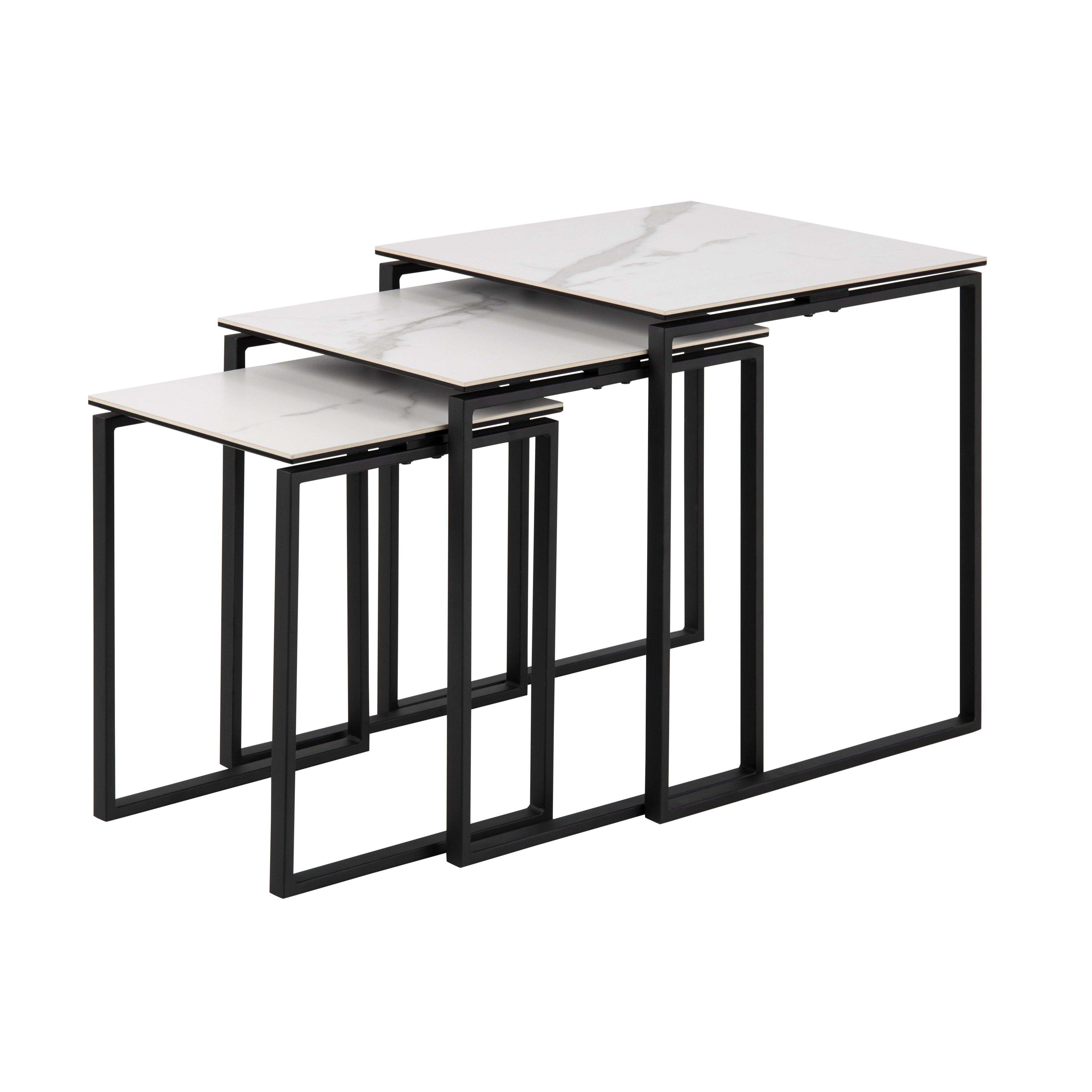 Zestaw stolików SOREN biały marmur Home Essentials Eye on Design