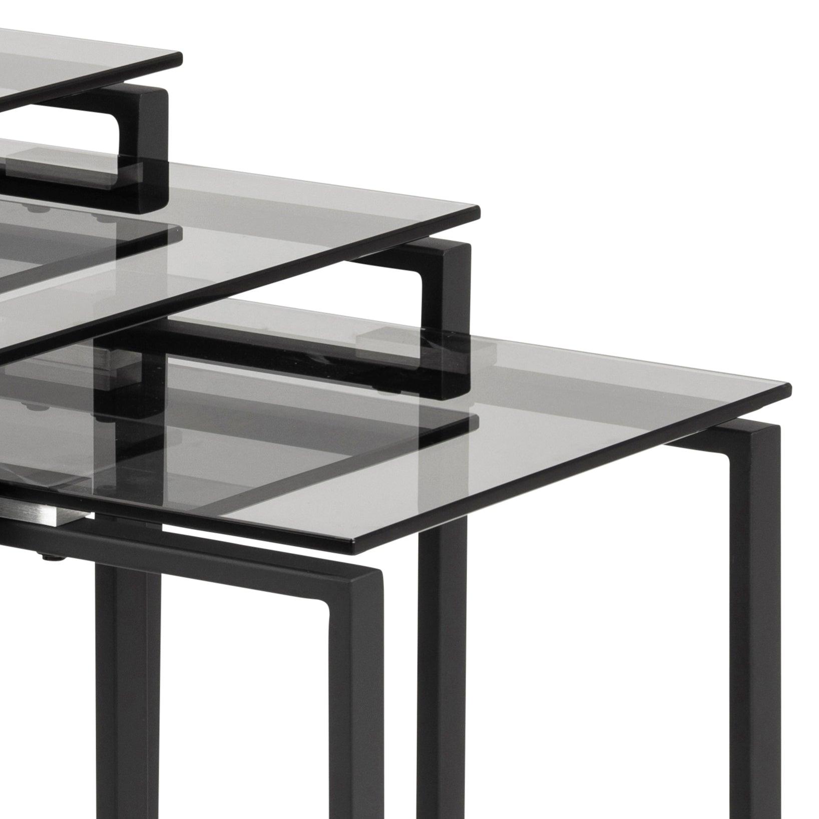 Zestaw szklanych stolików SOREN czarny Home Essentials Eye on Design