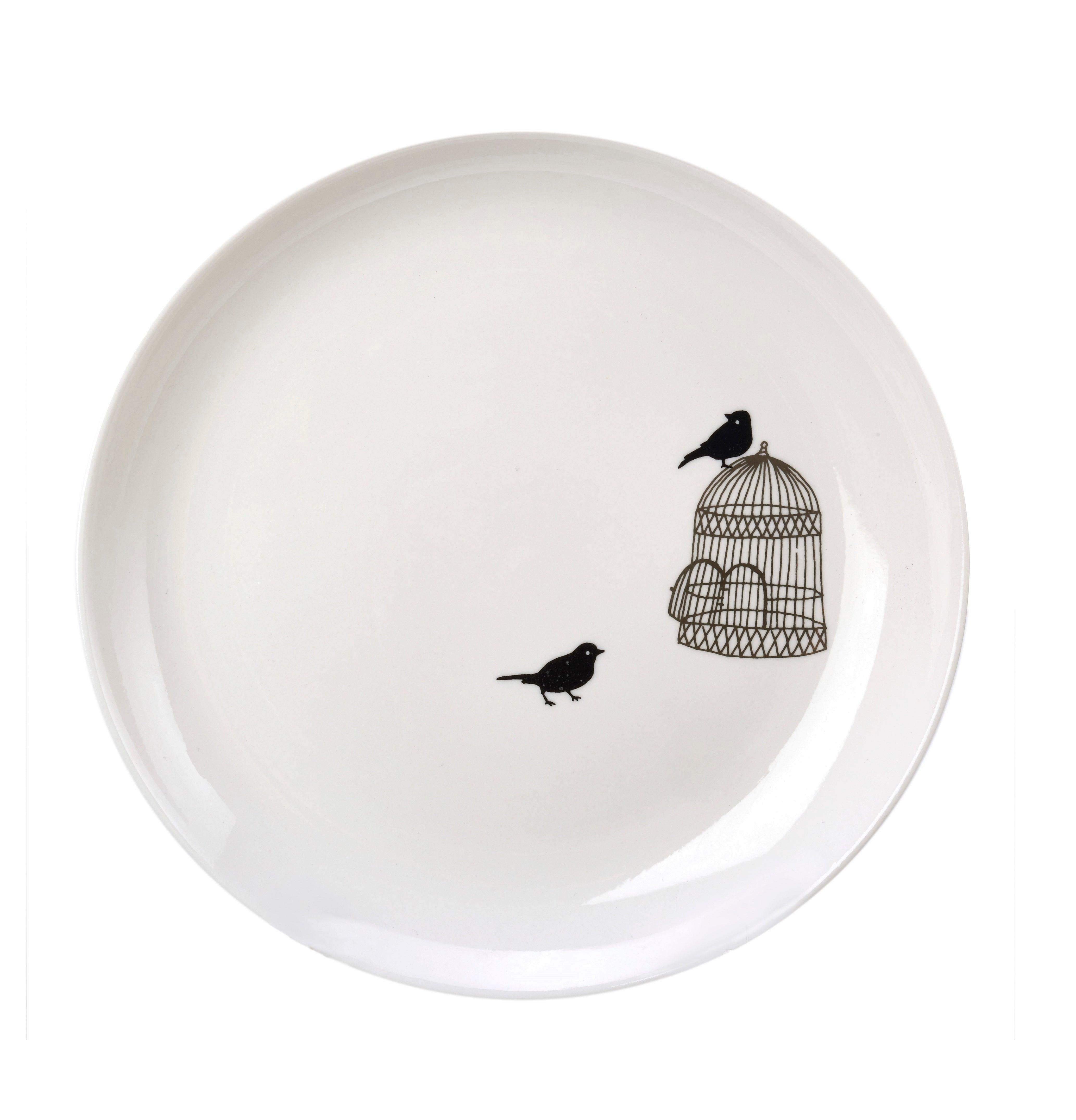 Zestaw talerzy FREEDOM BIRD biała porcelana Pols Potten Eye on Design