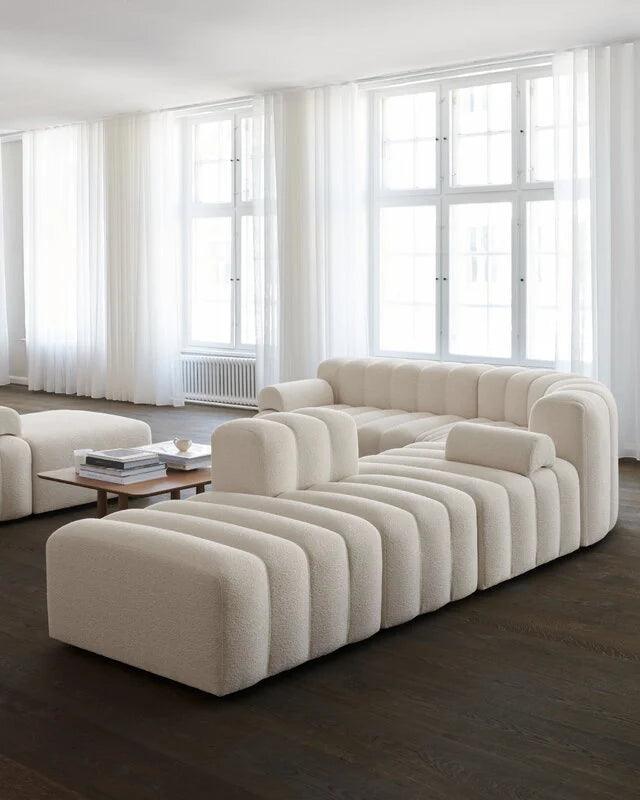 Zestaw wypoczynkowy modułowy STUDIO boucle kremowy NORR11 Eye on Design