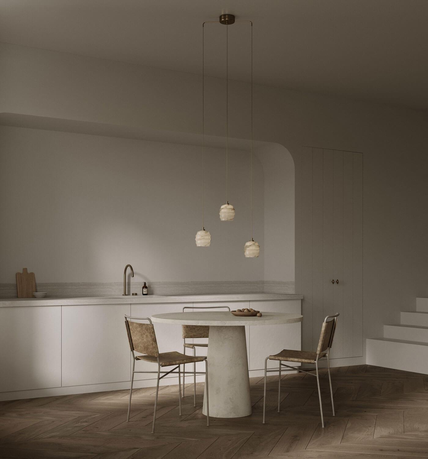 Żyrandol alabastrowy KALLIOPE mosiężny Embassy Interiors Eye on Design