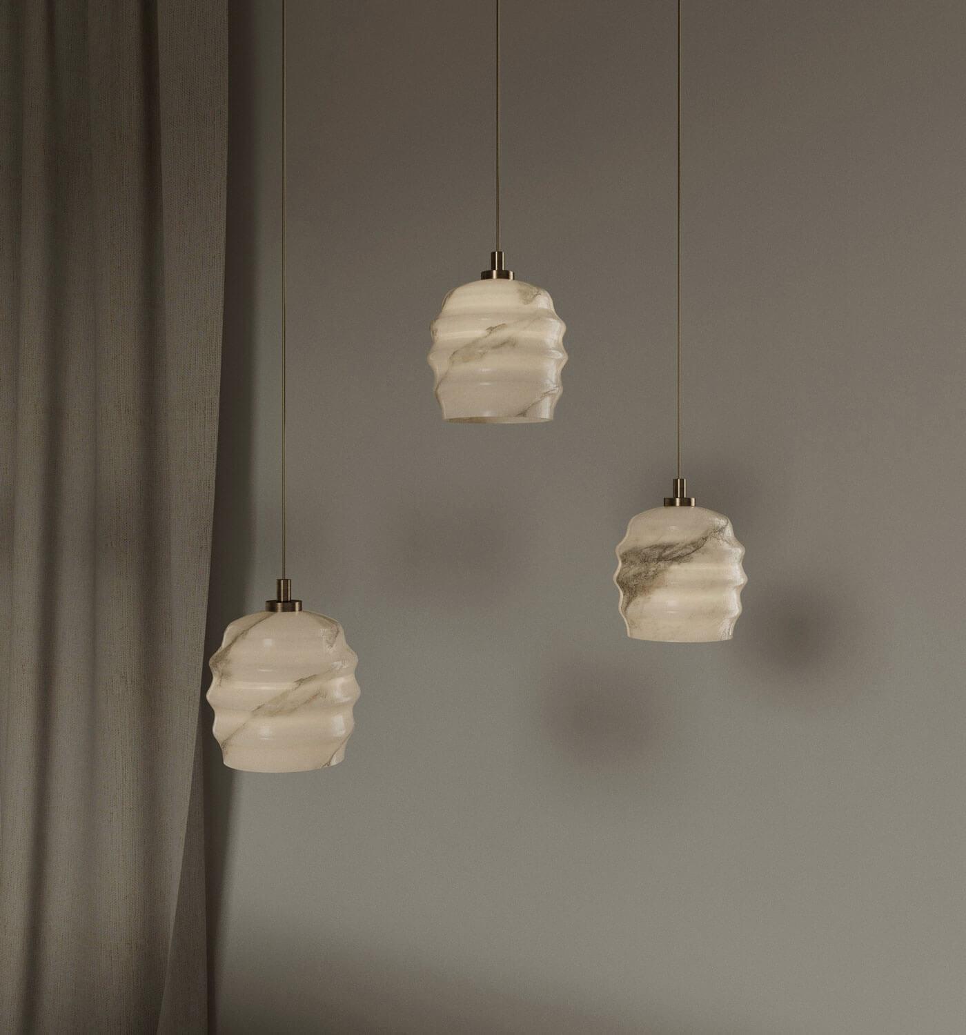 Żyrandol alabastrowy KALLIOPE mosiężny Embassy Interiors Eye on Design