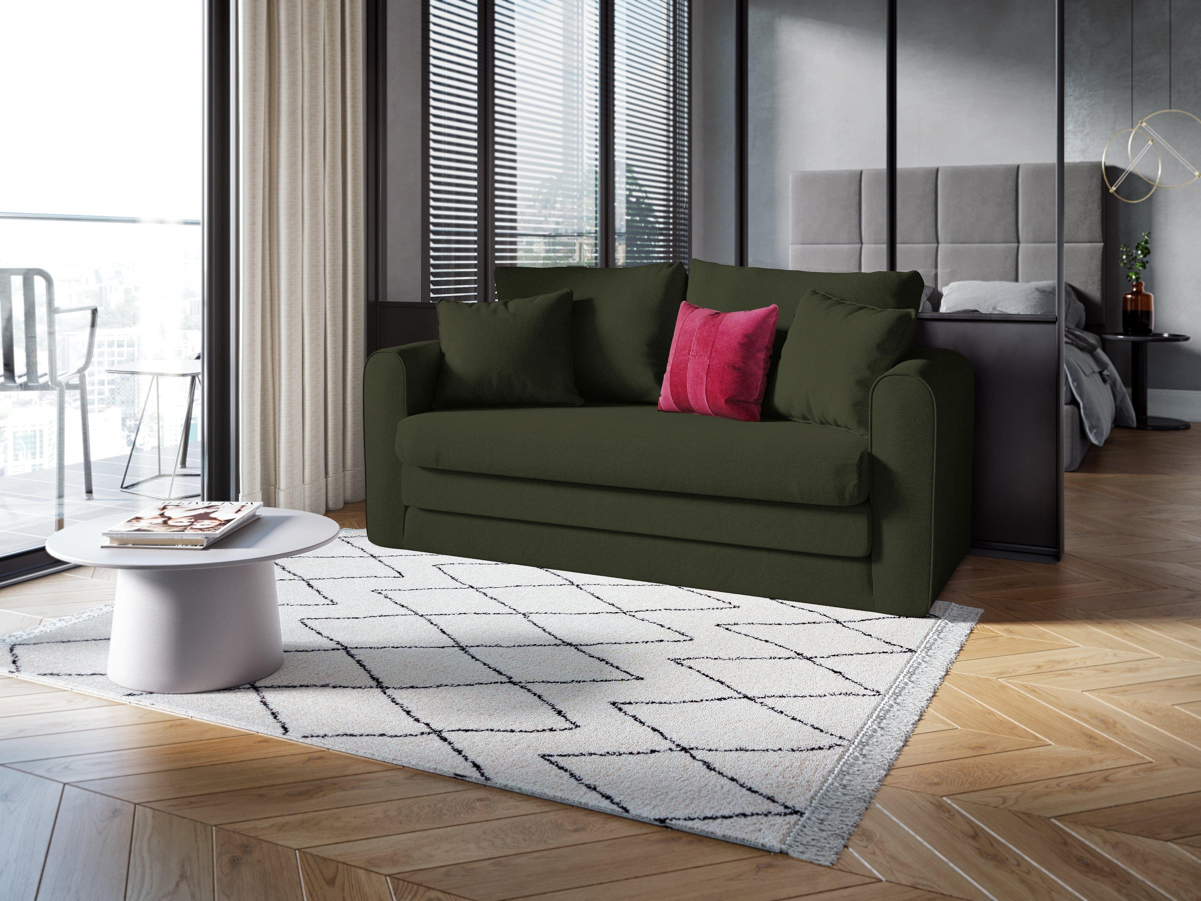 Sofa 2-osobowa z funkcją spania LIDO ciemnozielony Micadoni Eye on Design