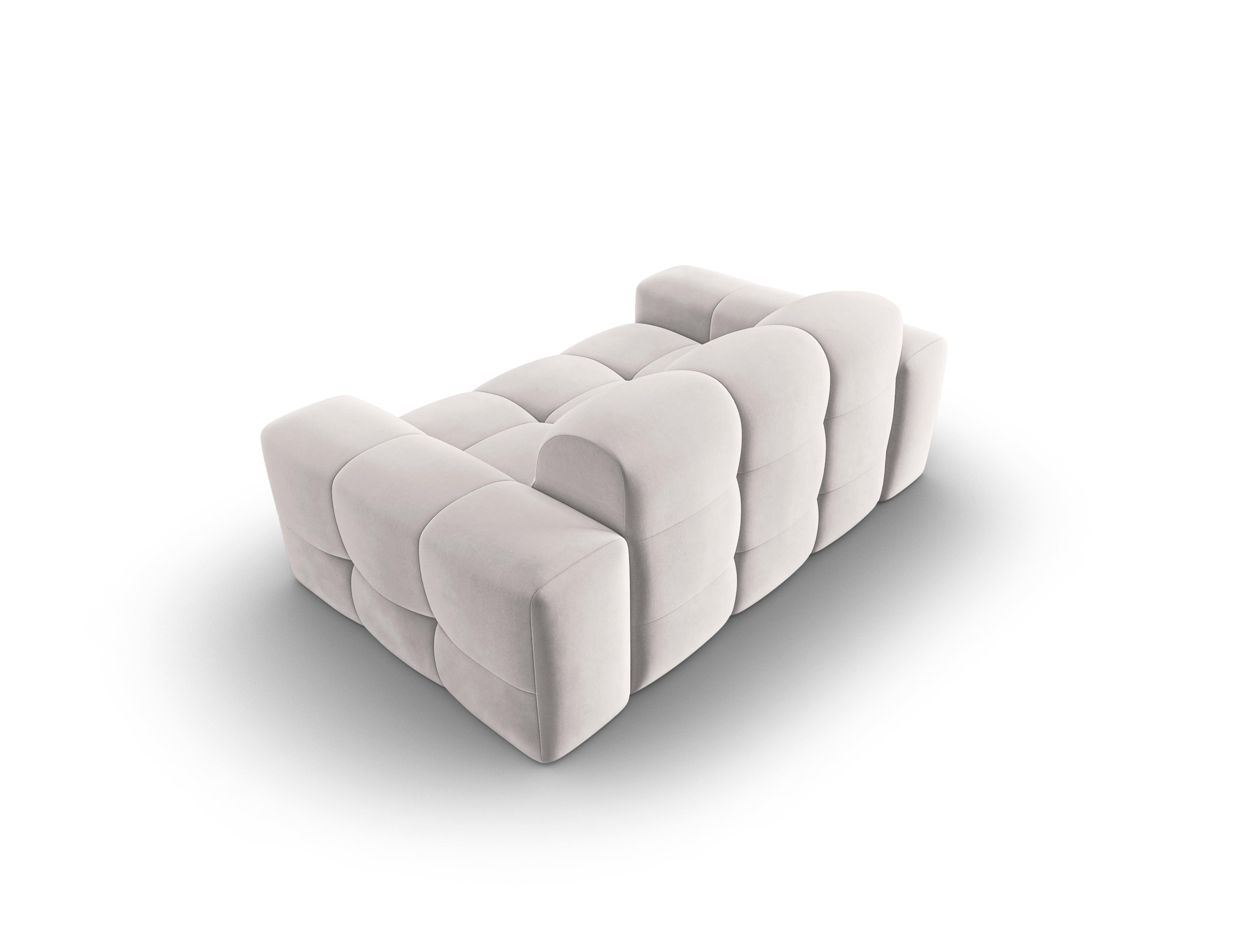Sofa aksamitna 2-osobowa KENDAL jasnoszary Micadoni Eye on Design