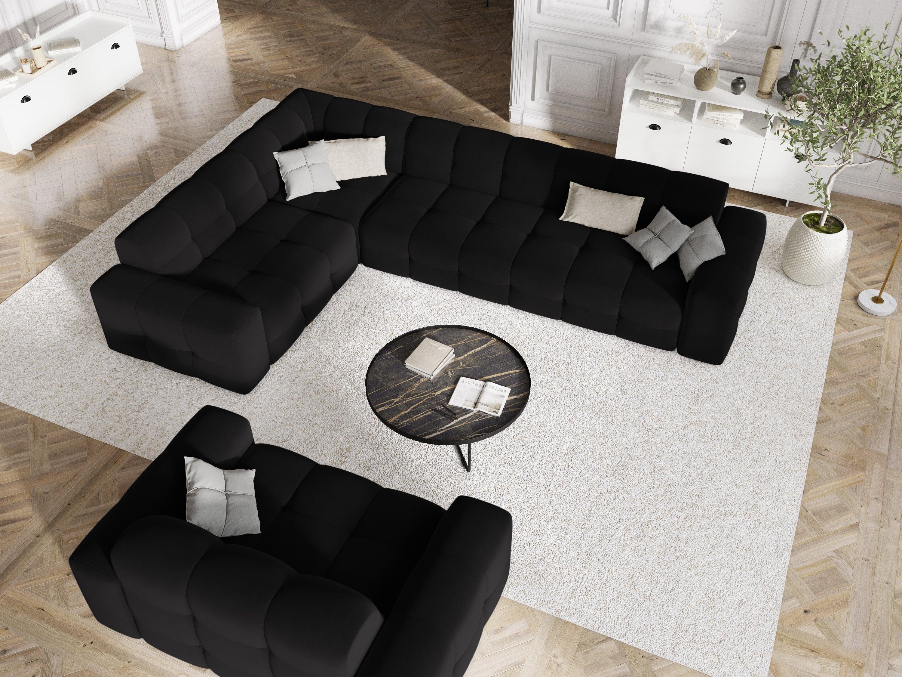Sofa aksamitna 2-osobowa KENDAL czarny Micadoni Eye on Design