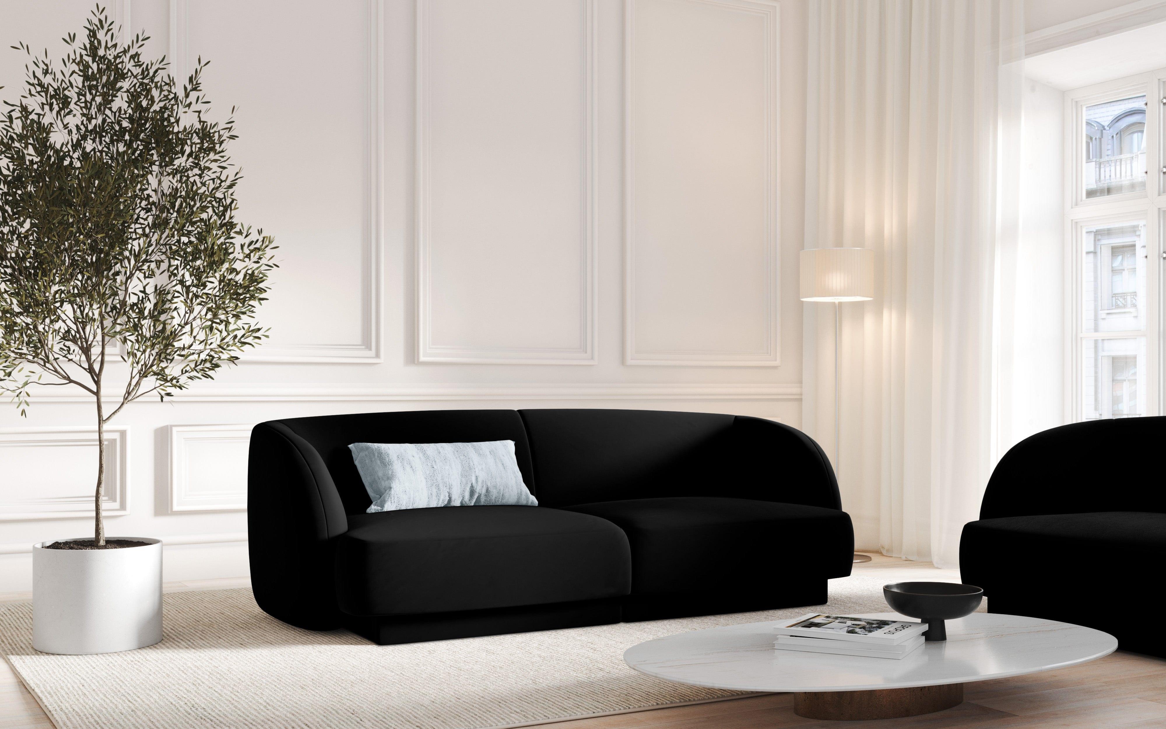Sofa aksamitna 2-osobowa MILEY czarny Micadoni Eye on Design