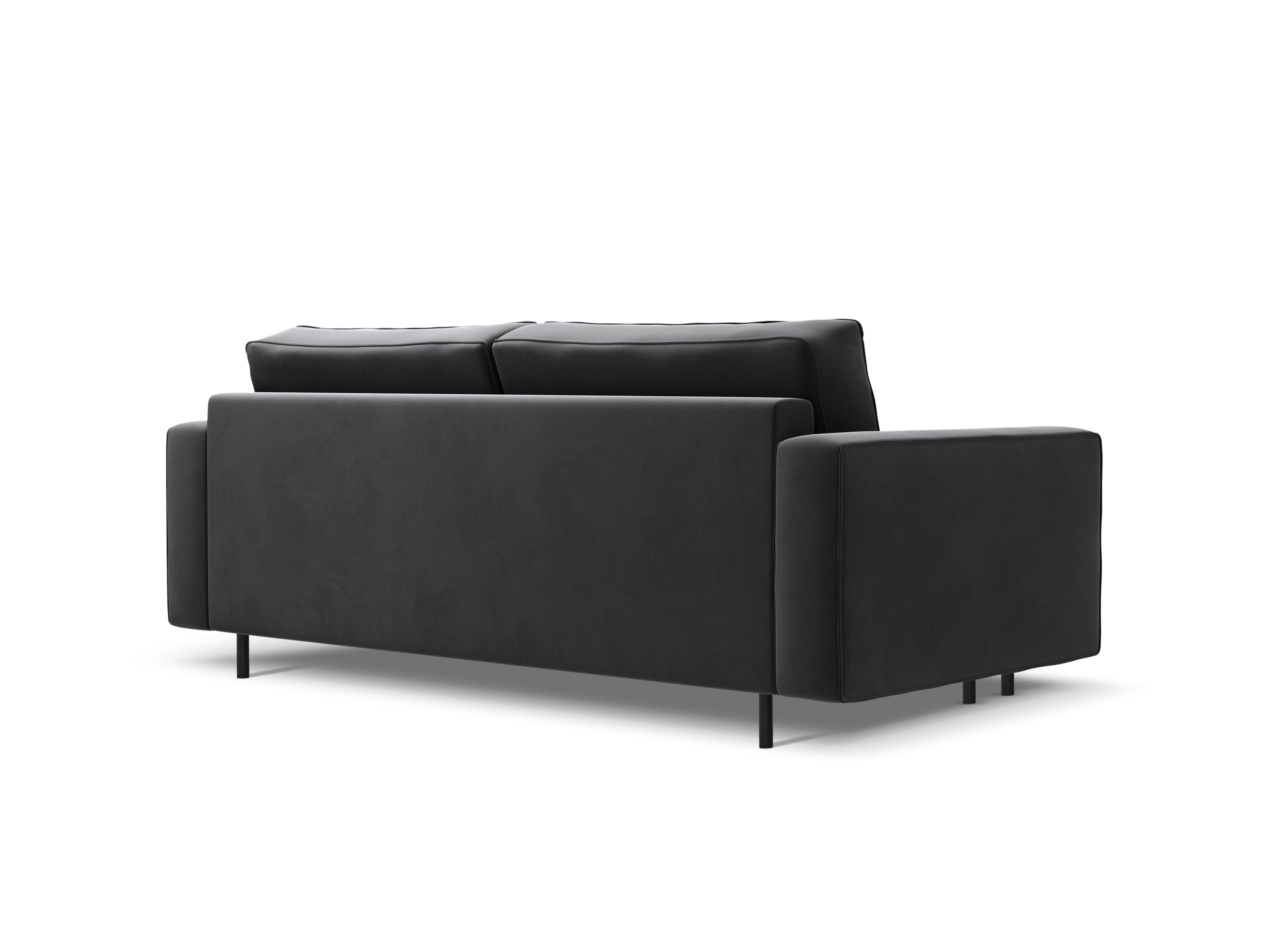 Sofa aksamitna z funkcją spania CARO ciemnoszary Micadoni Eye on Design