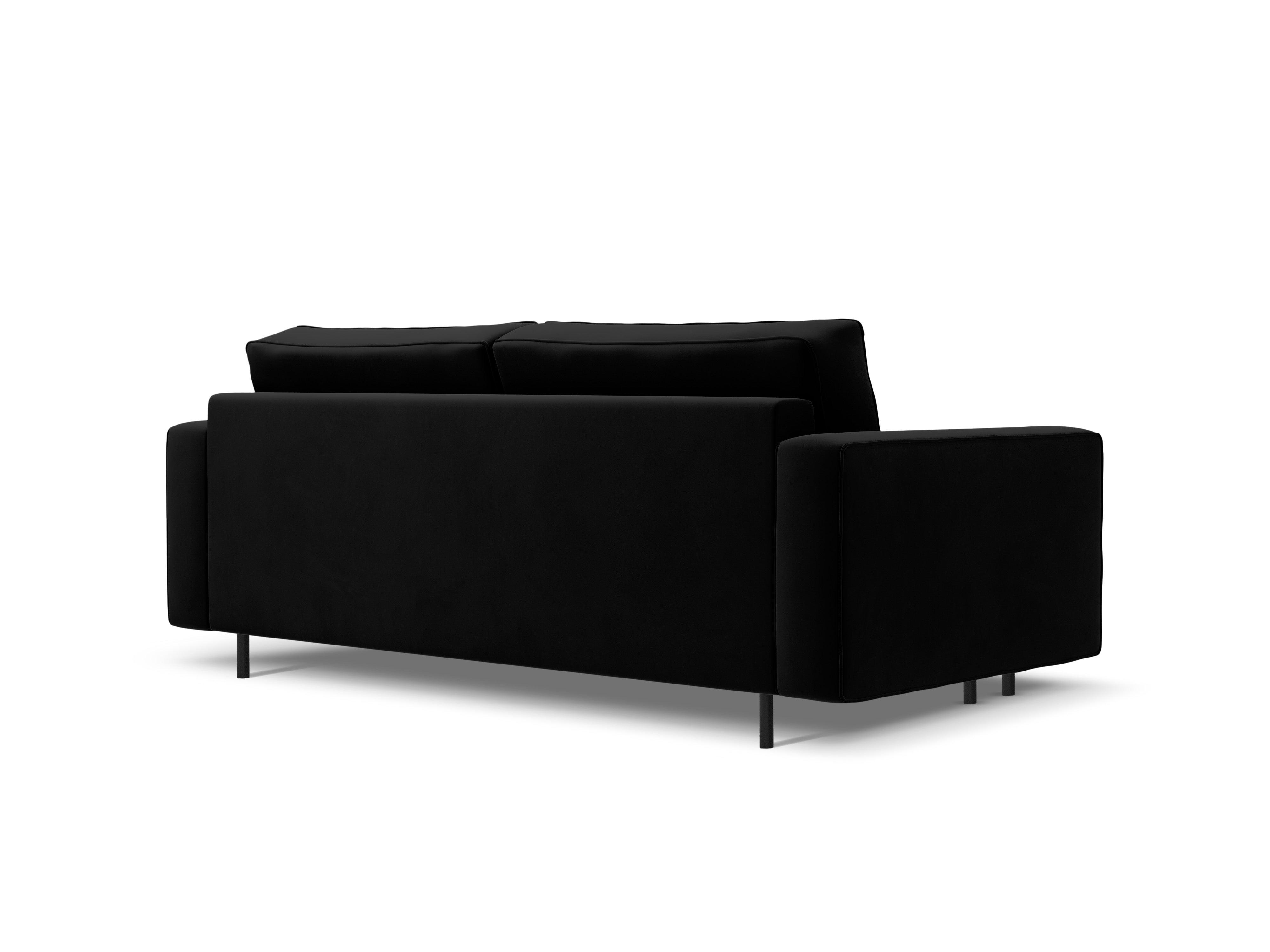 Sofa aksamitna z funkcją spania CARO czarny Micadoni Eye on Design