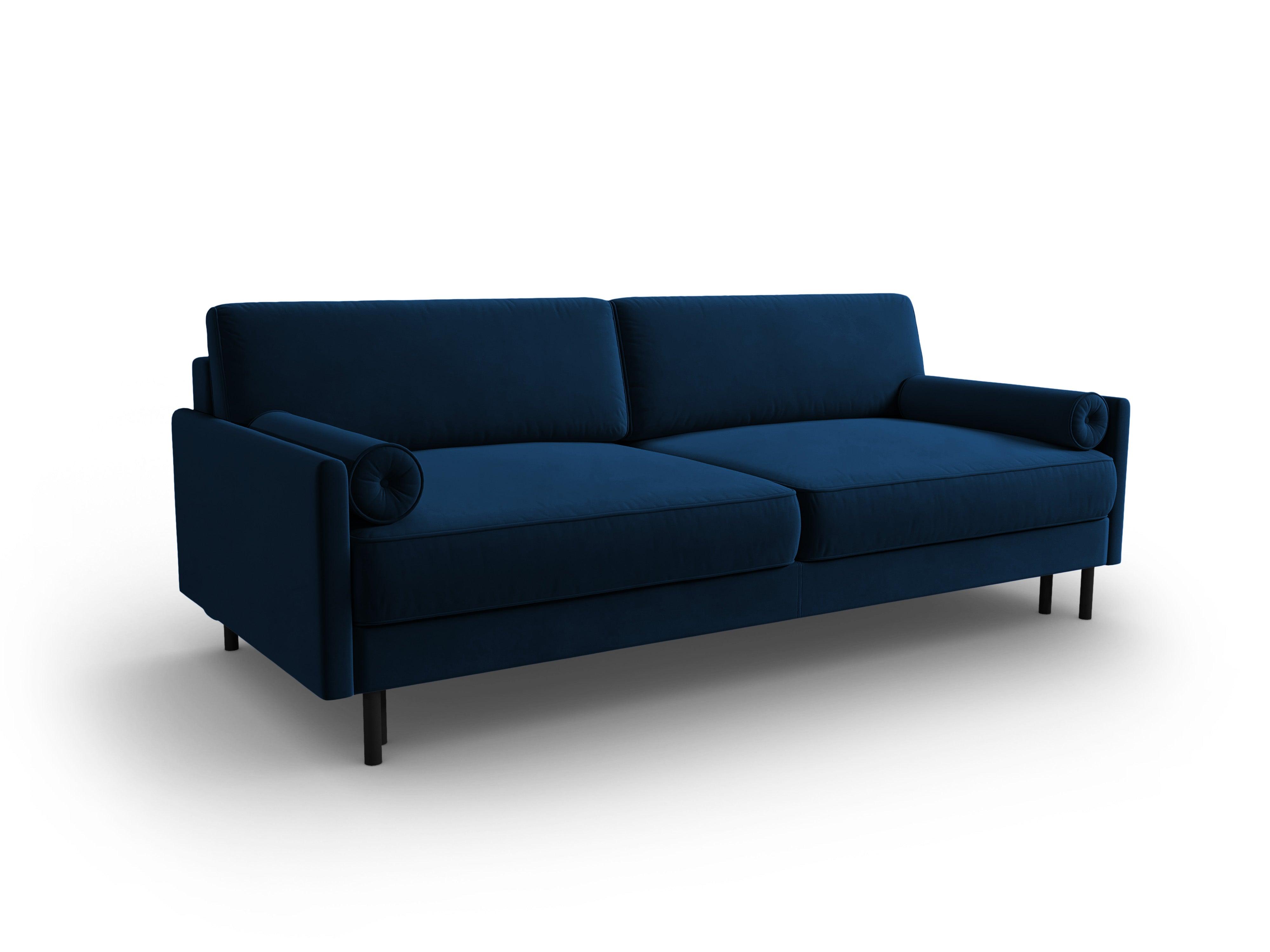 Sofa aksamitna z funkcją spania SCOTT granat królewski Micadoni Eye on Design
