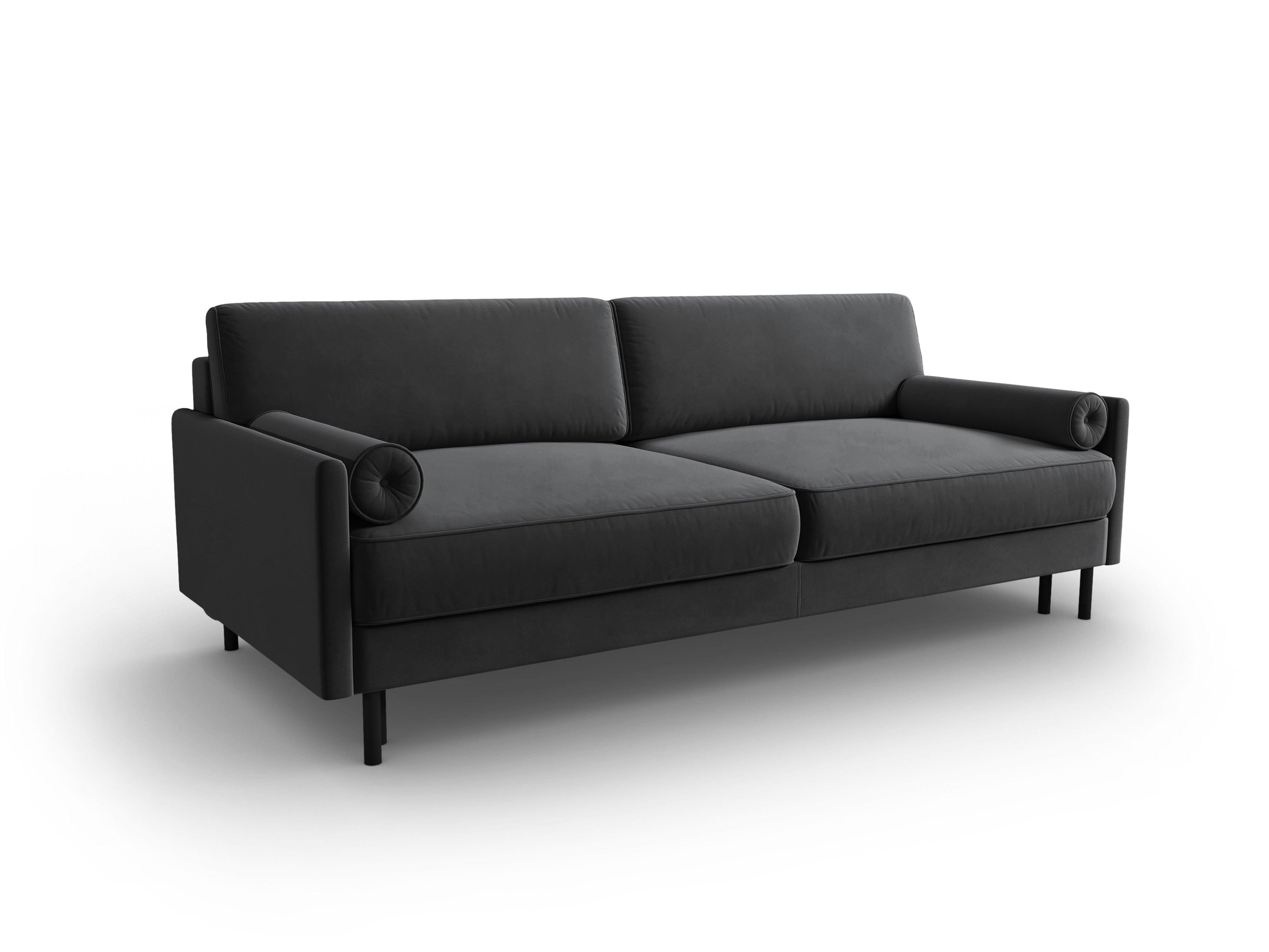 Sofa aksamitna z funkcją spania SCOTT ciemnoszary Micadoni Eye on Design