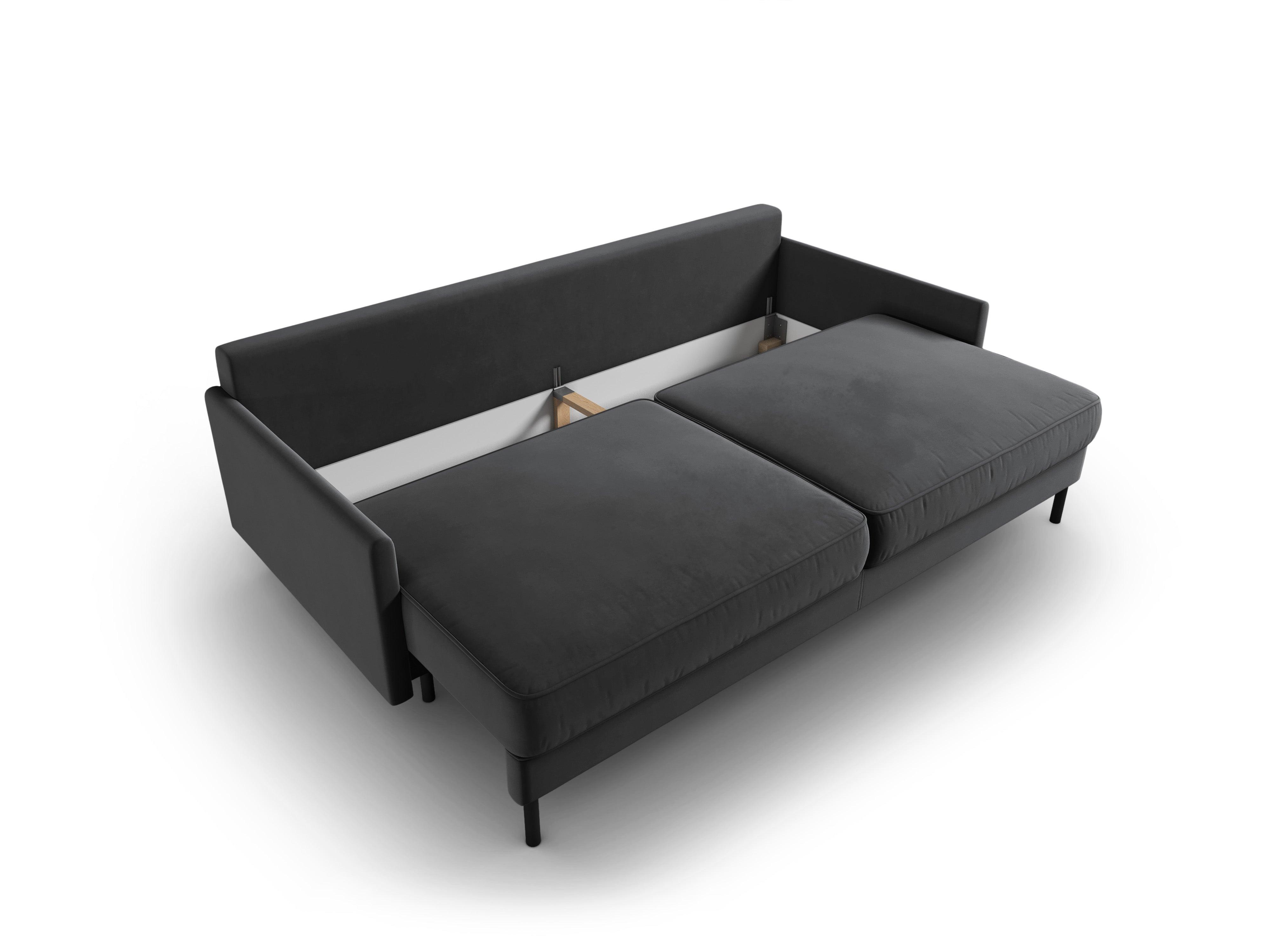 Sofa aksamitna z funkcją spania SCOTT ciemnoszary Micadoni Eye on Design