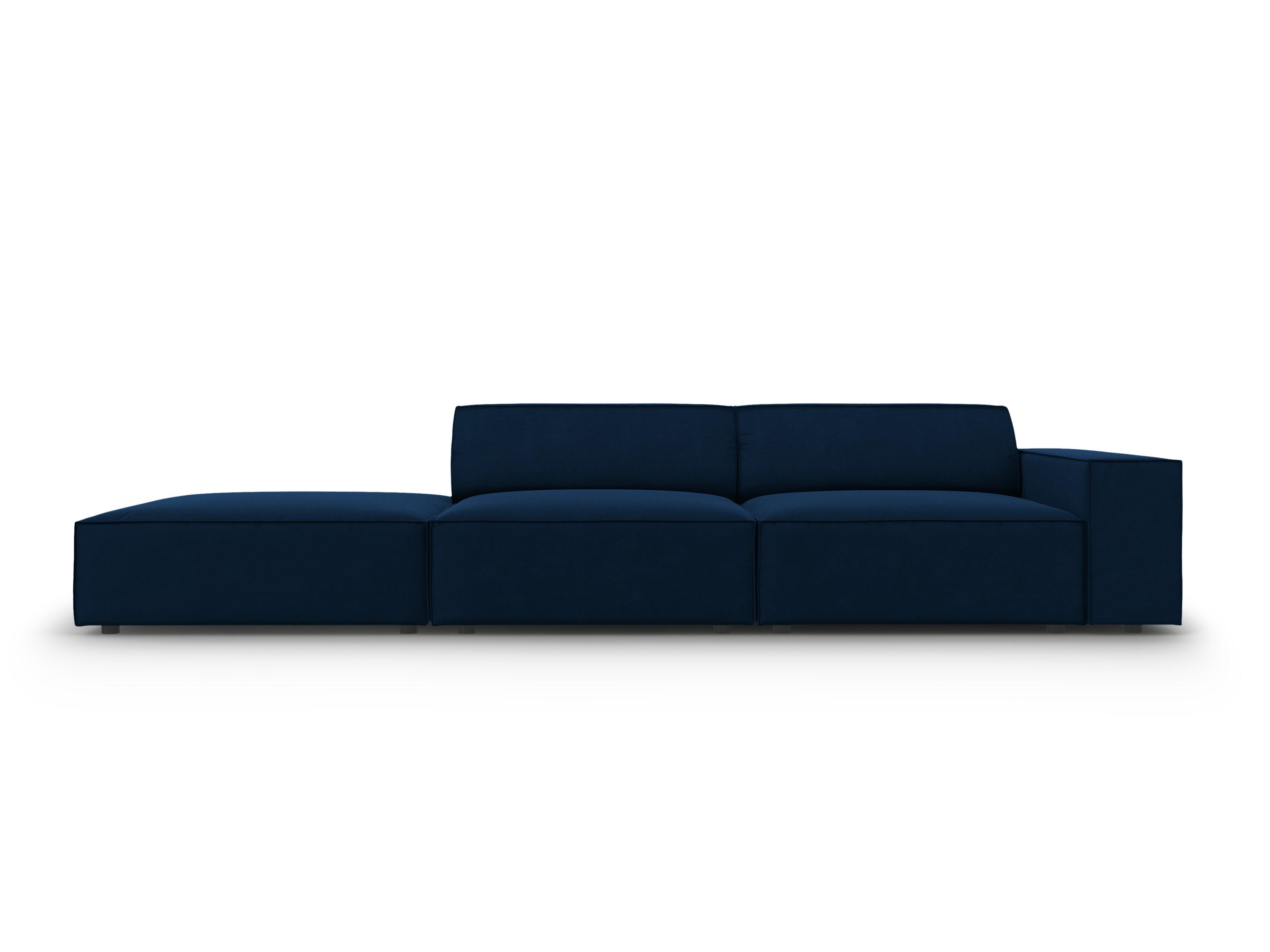Sofa aksamitna lewostronna 3-osobowa JODIE granat królewski Micadoni Eye on Design