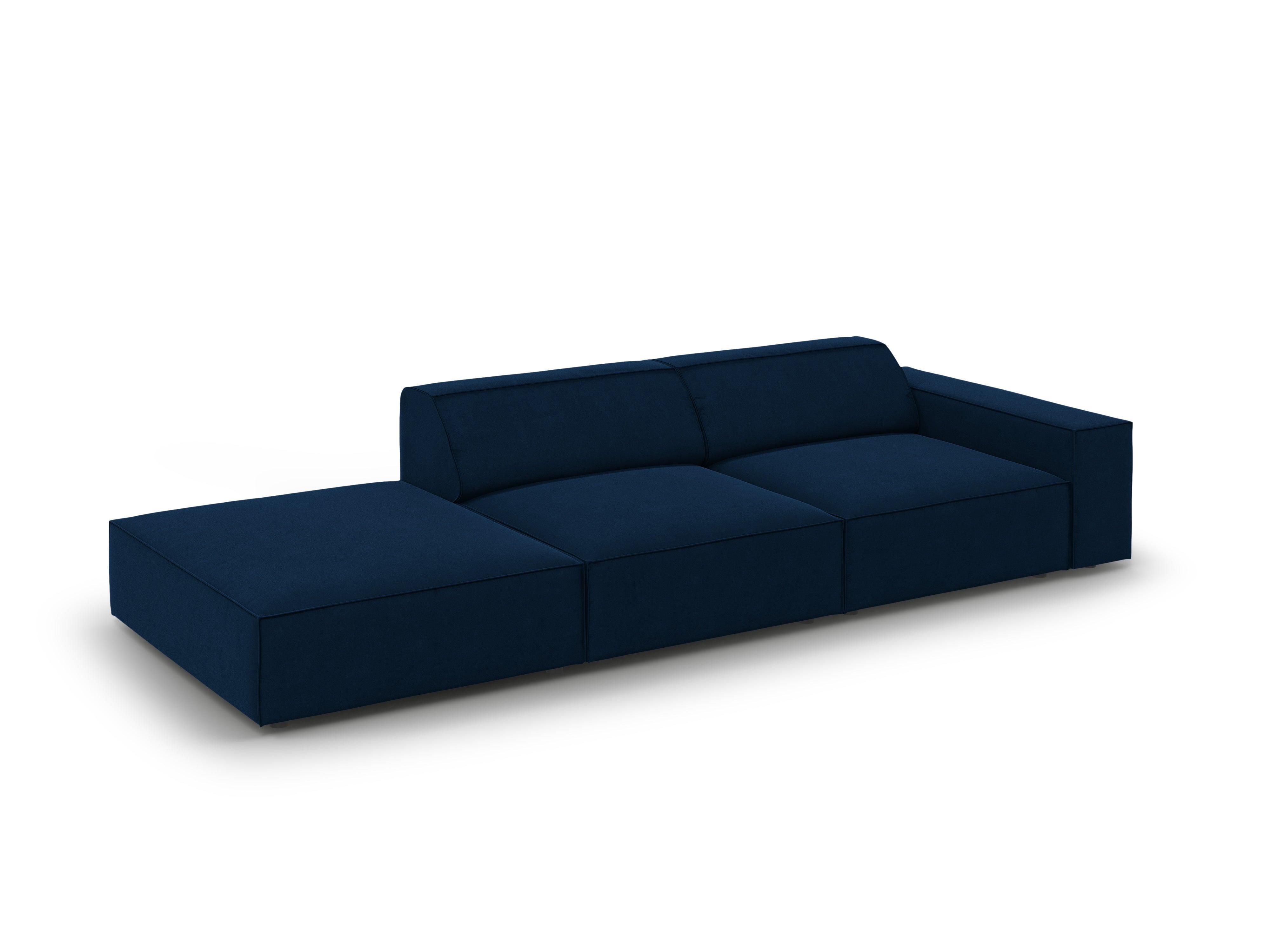 Sofa aksamitna lewostronna 3-osobowa JODIE granat królewski Micadoni Eye on Design