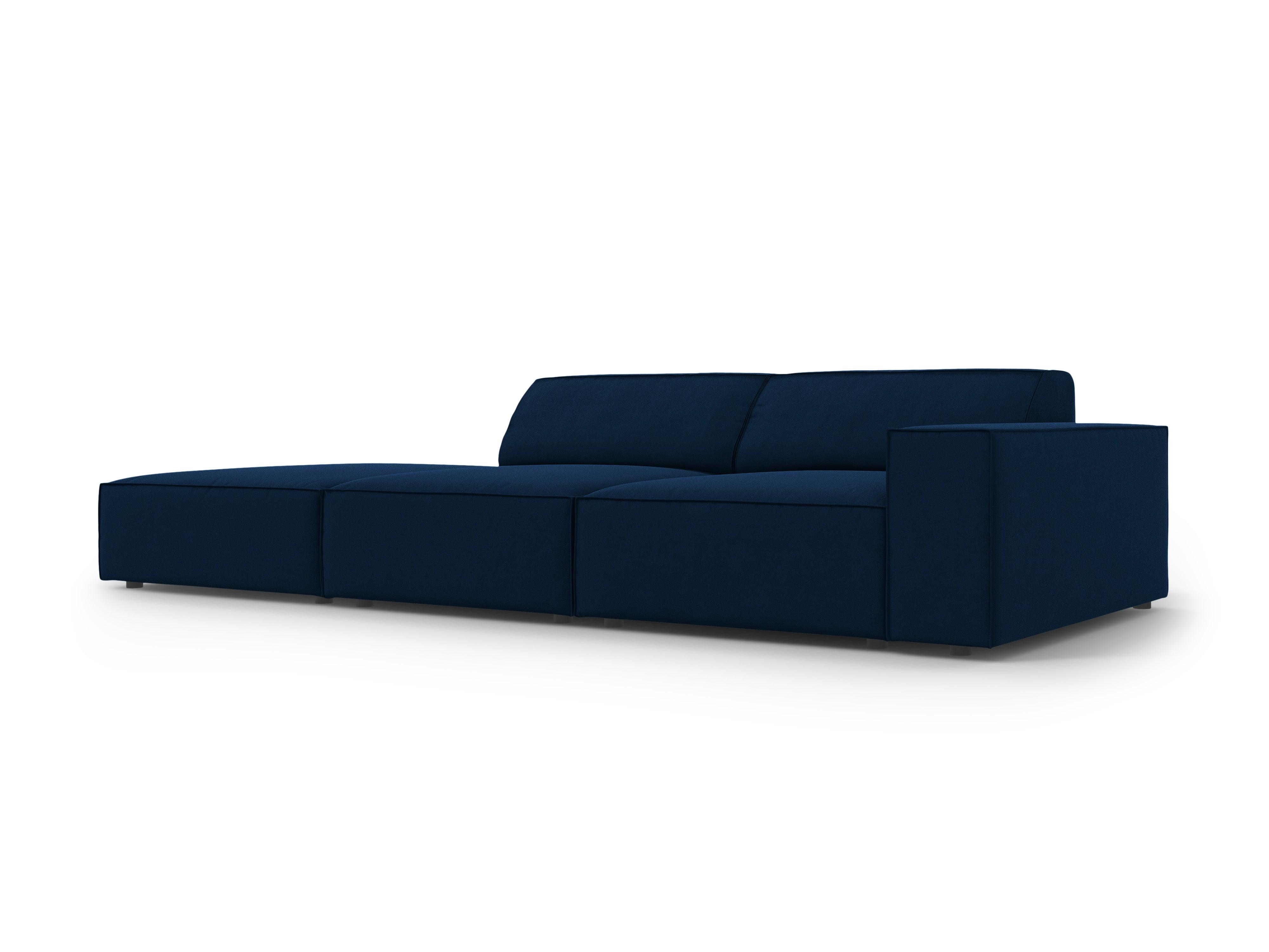 Sofa aksamitna lewostronna 3-osobowa JODIE granat królewski Micadoni Eye on Design