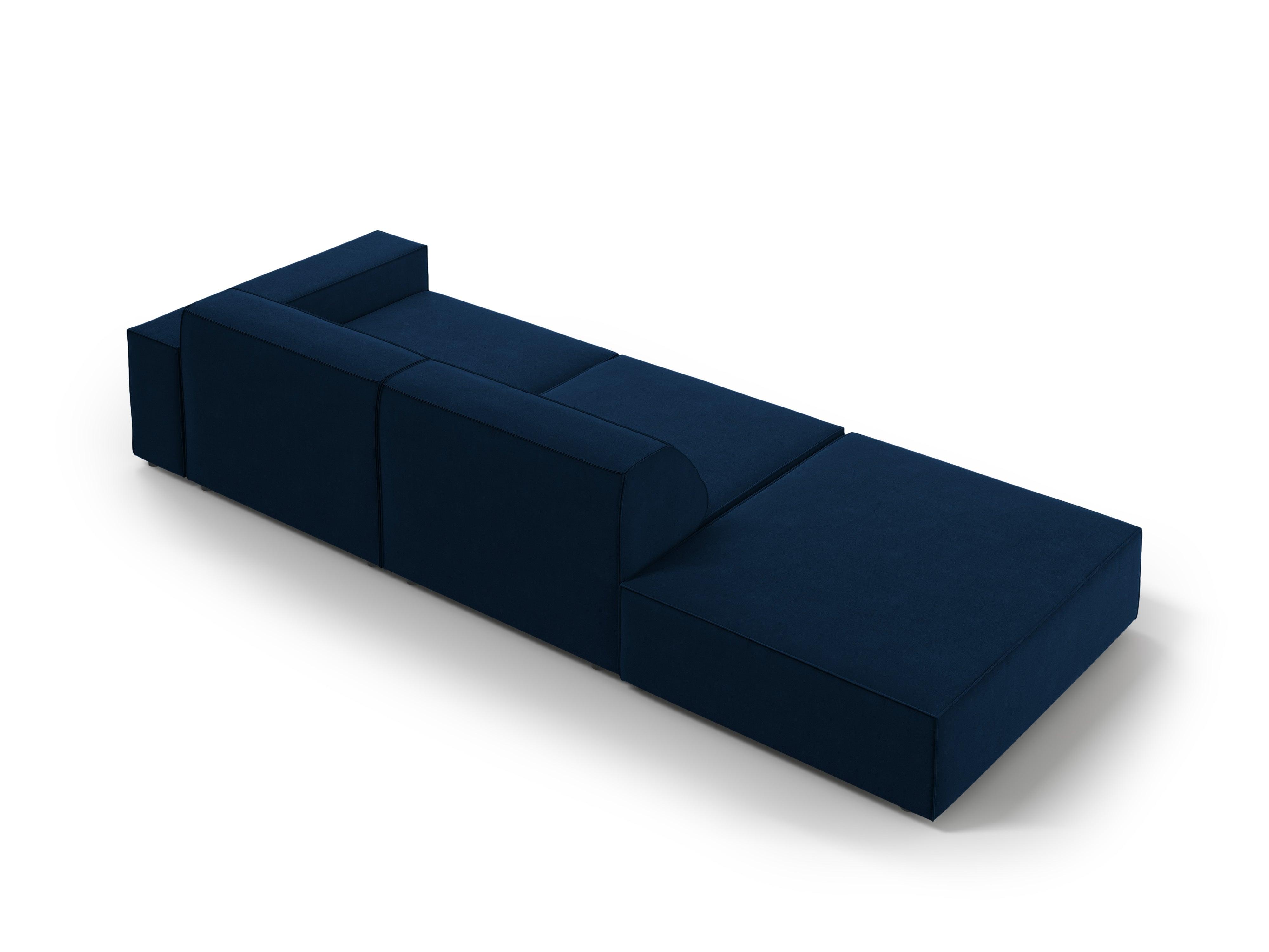 Sofa aksamitna lewostronna 3-osobowa JODIE granat królewski Micadoni Eye on Design