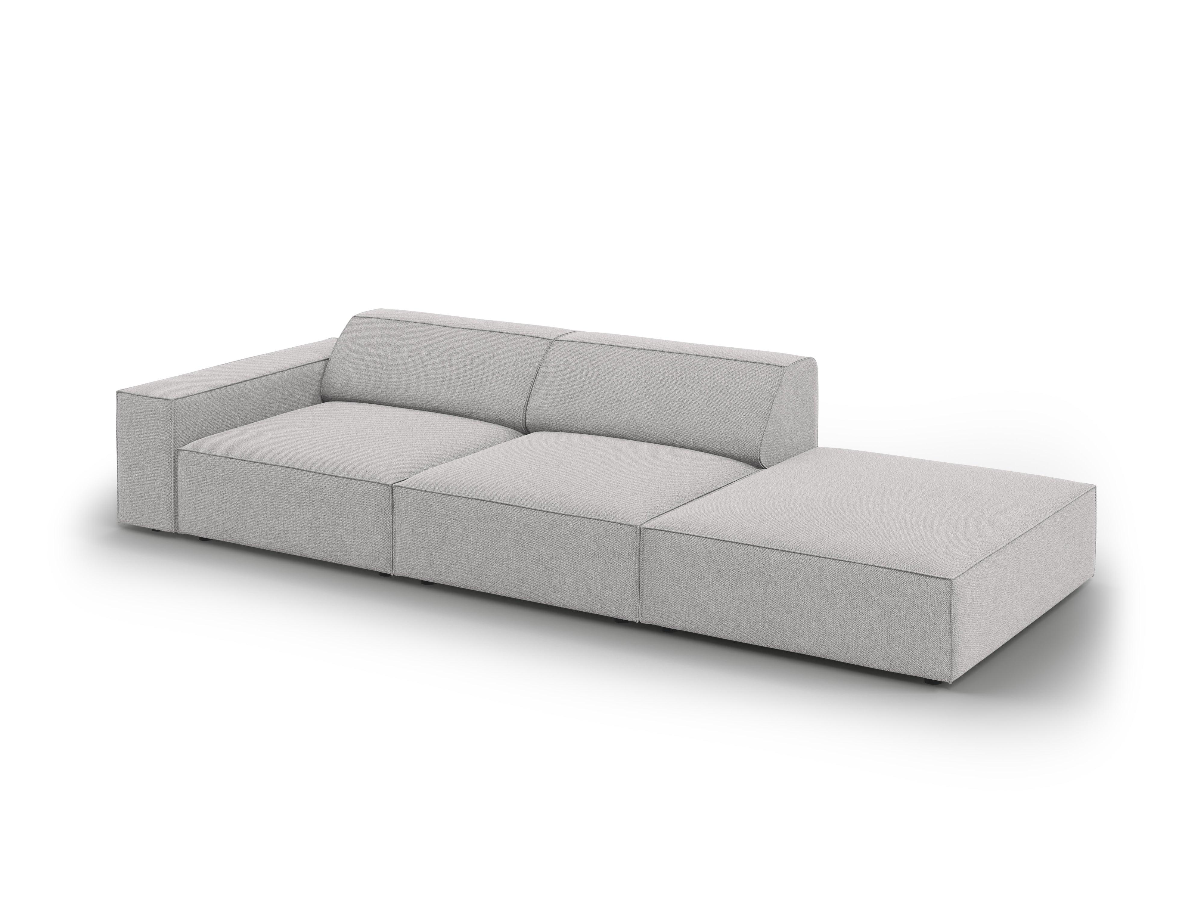 Sofa prawostronna 3-osobowa JODIE jasnoszary Micadoni Eye on Design