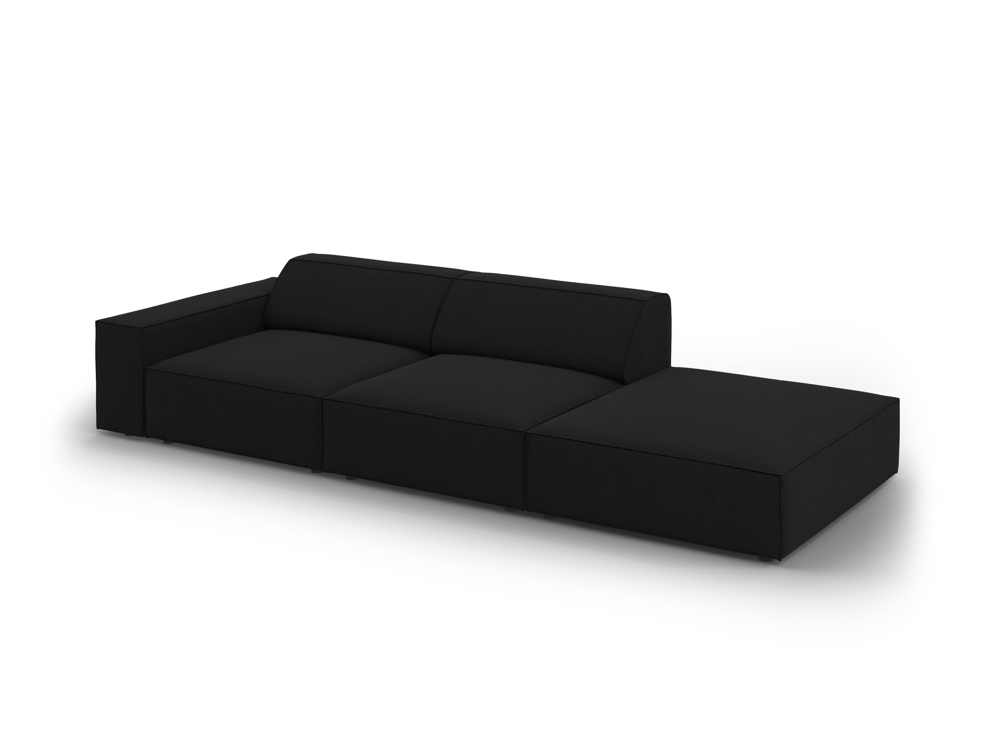 Sofa prawostronna 3-osobowa JODIE czarny Micadoni Eye on Design