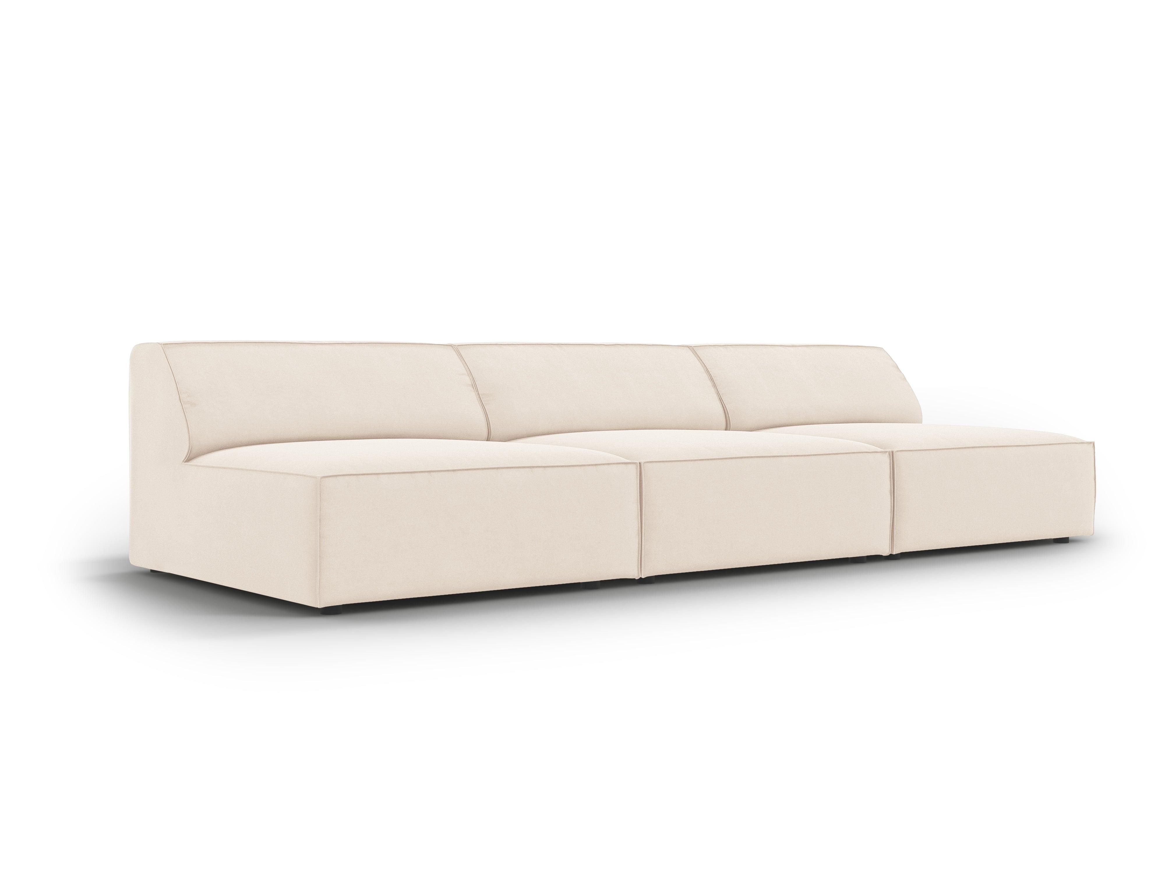 Sofa aksamitna 3-osobowa otwarta JODIE jasnobeżowy Micadoni Eye on Design