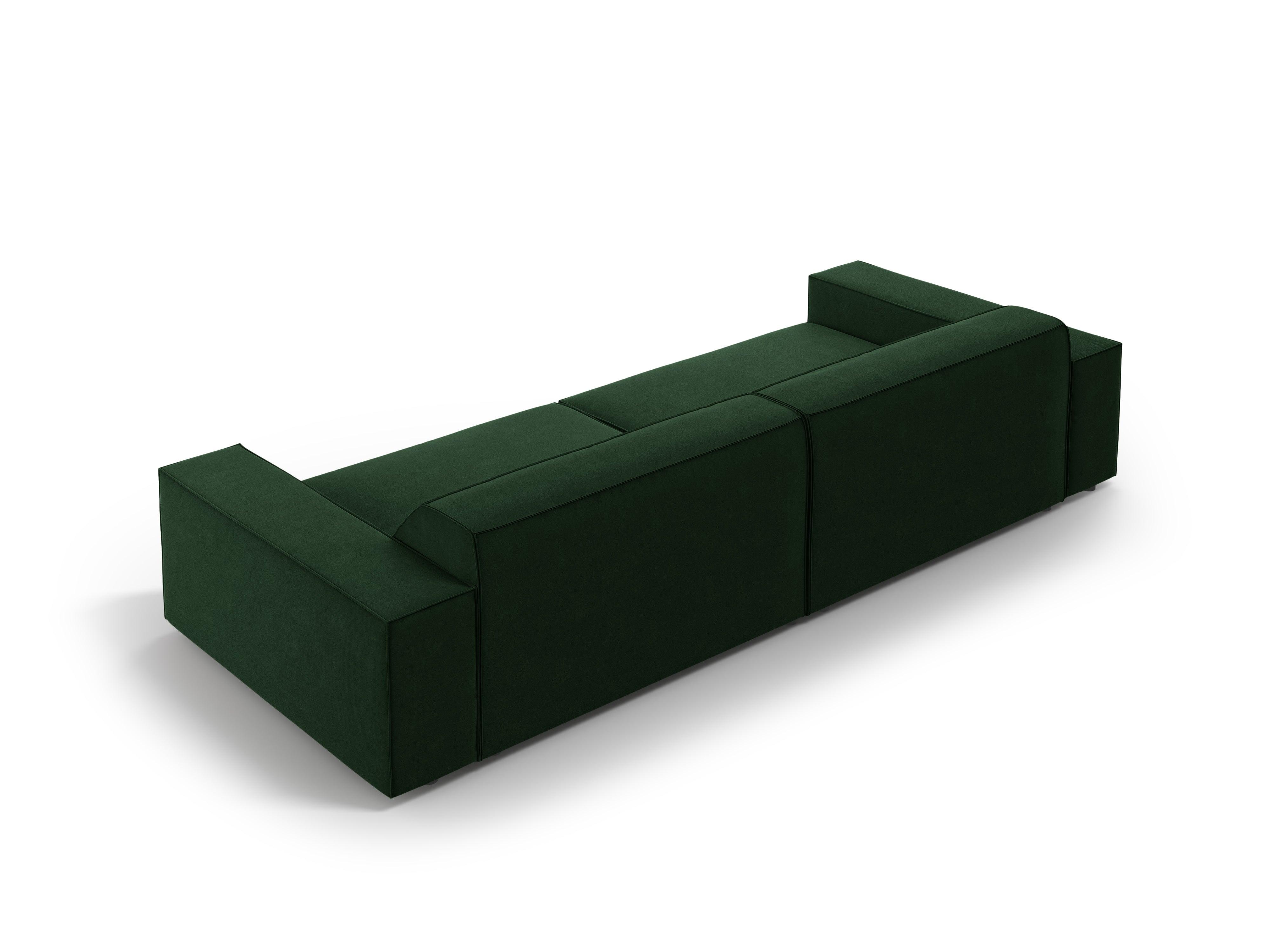 Sofa aksamitna 3-osobowa JODIE butelkowa zieleń Micadoni Eye on Design