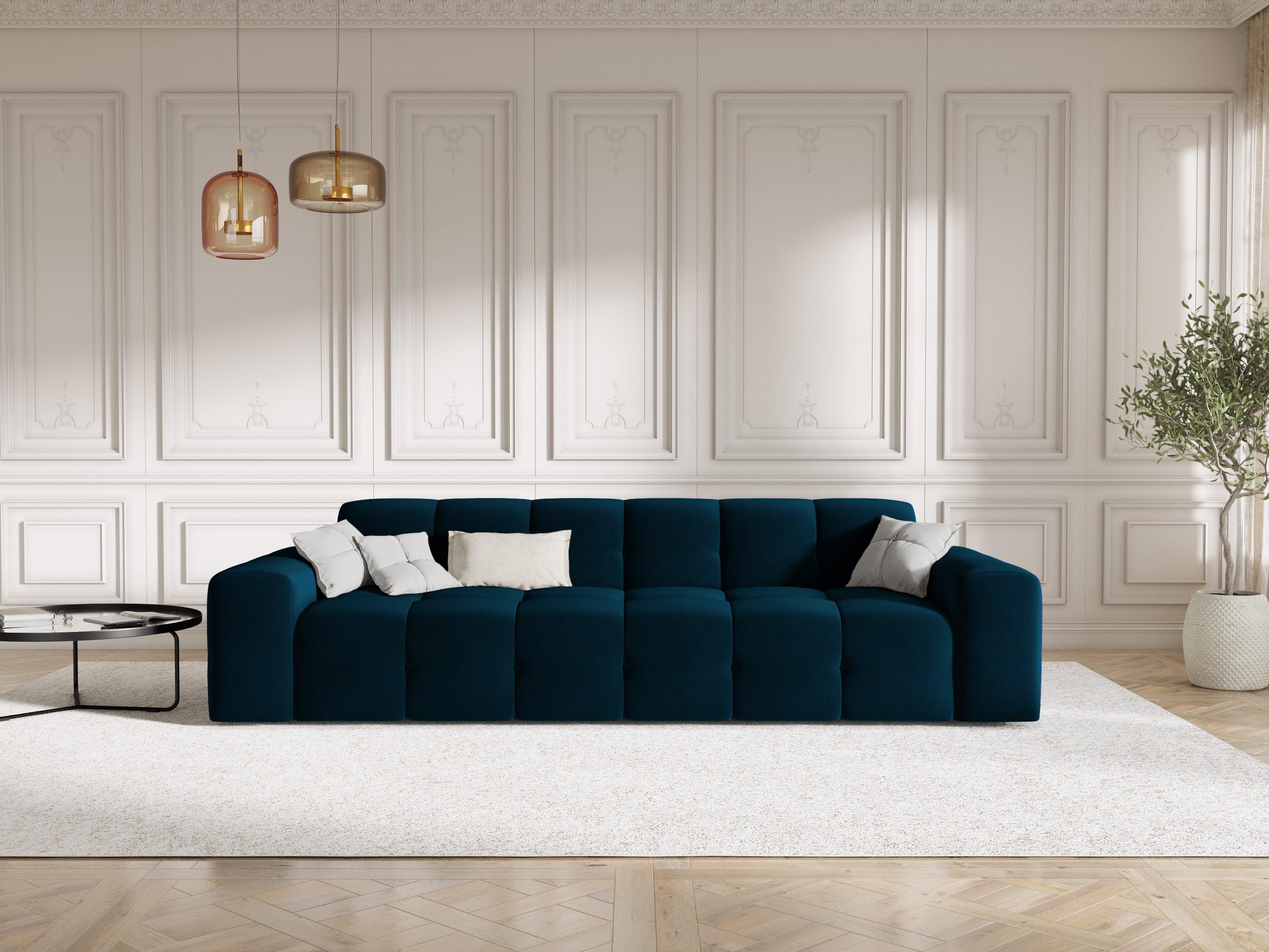 Sofa aksamitna 4-osobowa KENDAL granatowy Micadoni Eye on Design