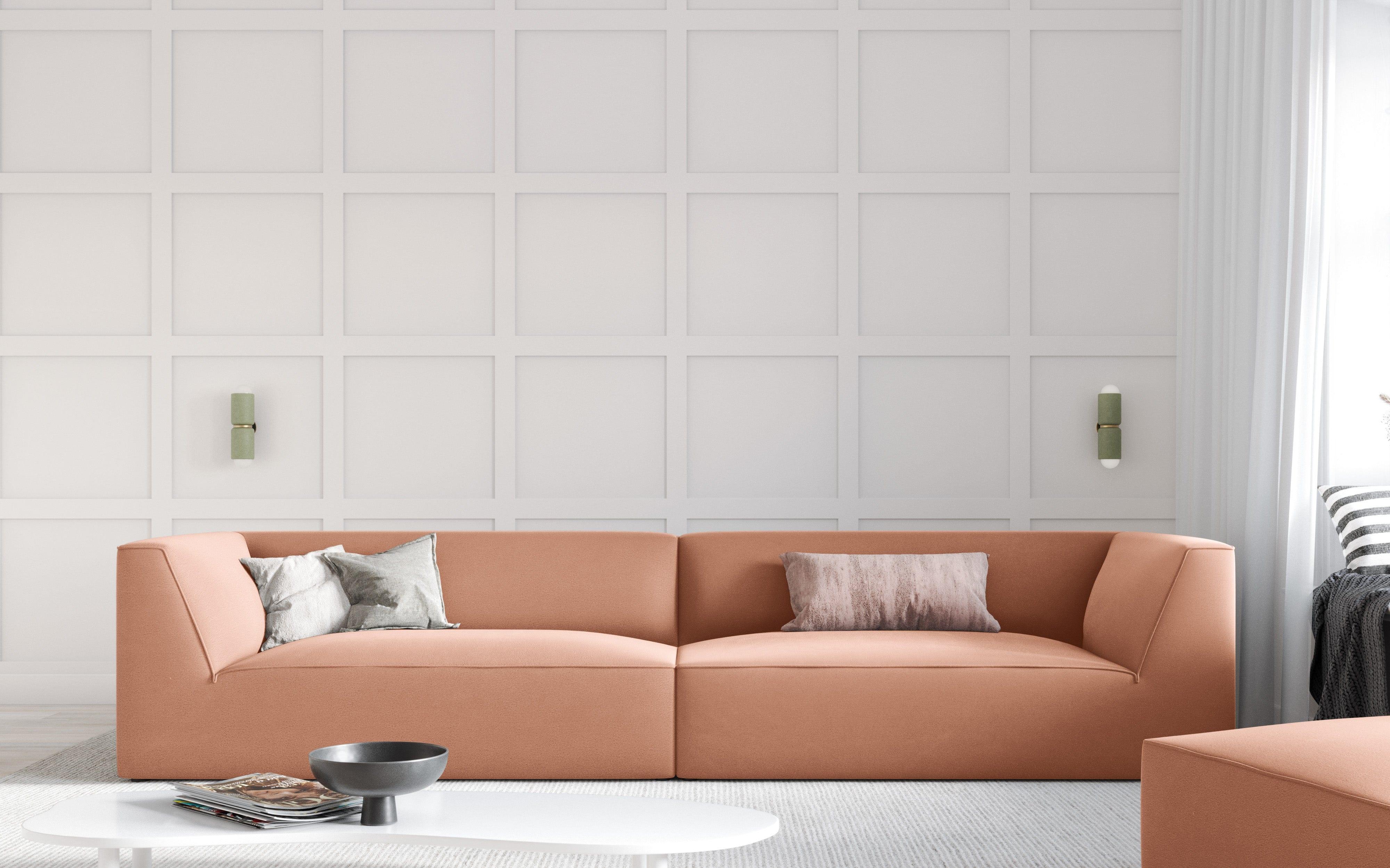Sofa aksamitna RUBY łososiowy Micadoni Eye on Design