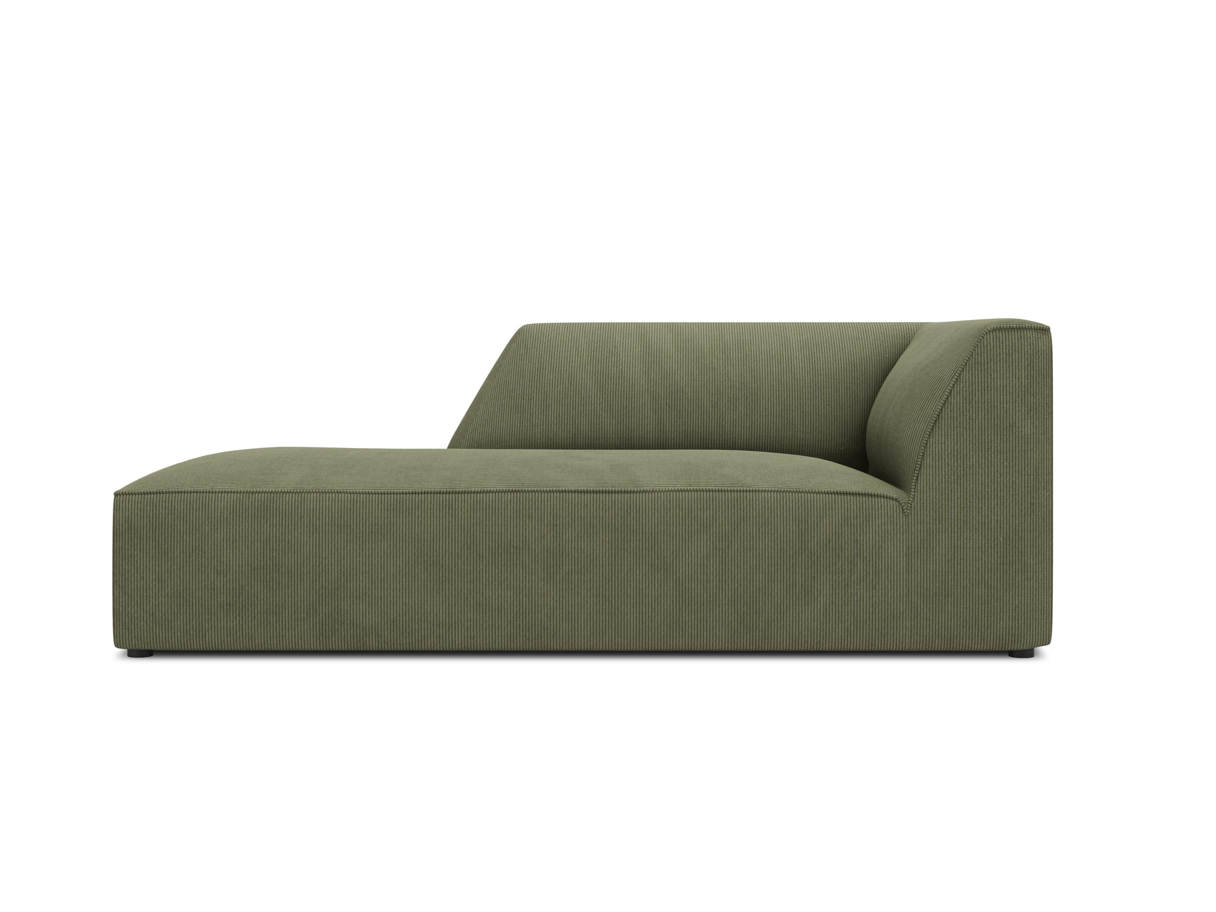 Szezlong sztruksowy lewostronny RUBY zielony Micadoni Eye on Design